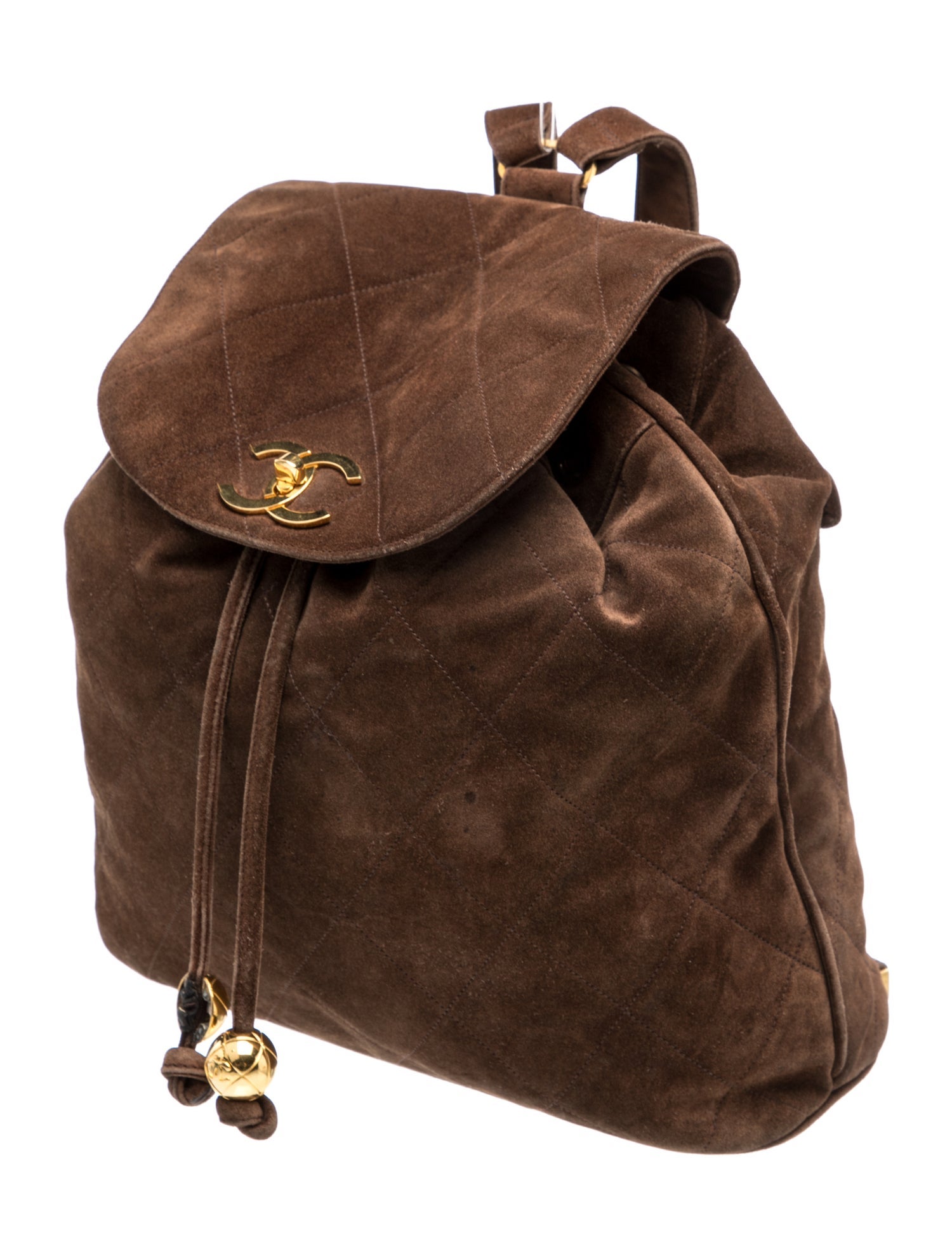 Chanel Suede Quilted Backpack