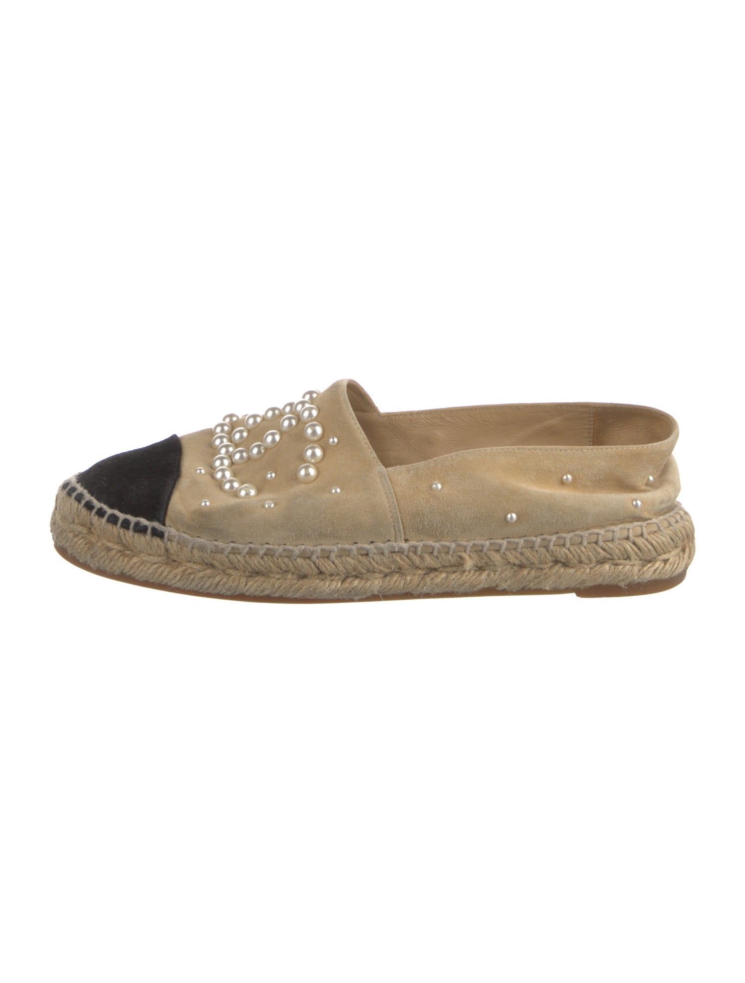 Chanel Interlocking CC Logo Suede Espadrilles