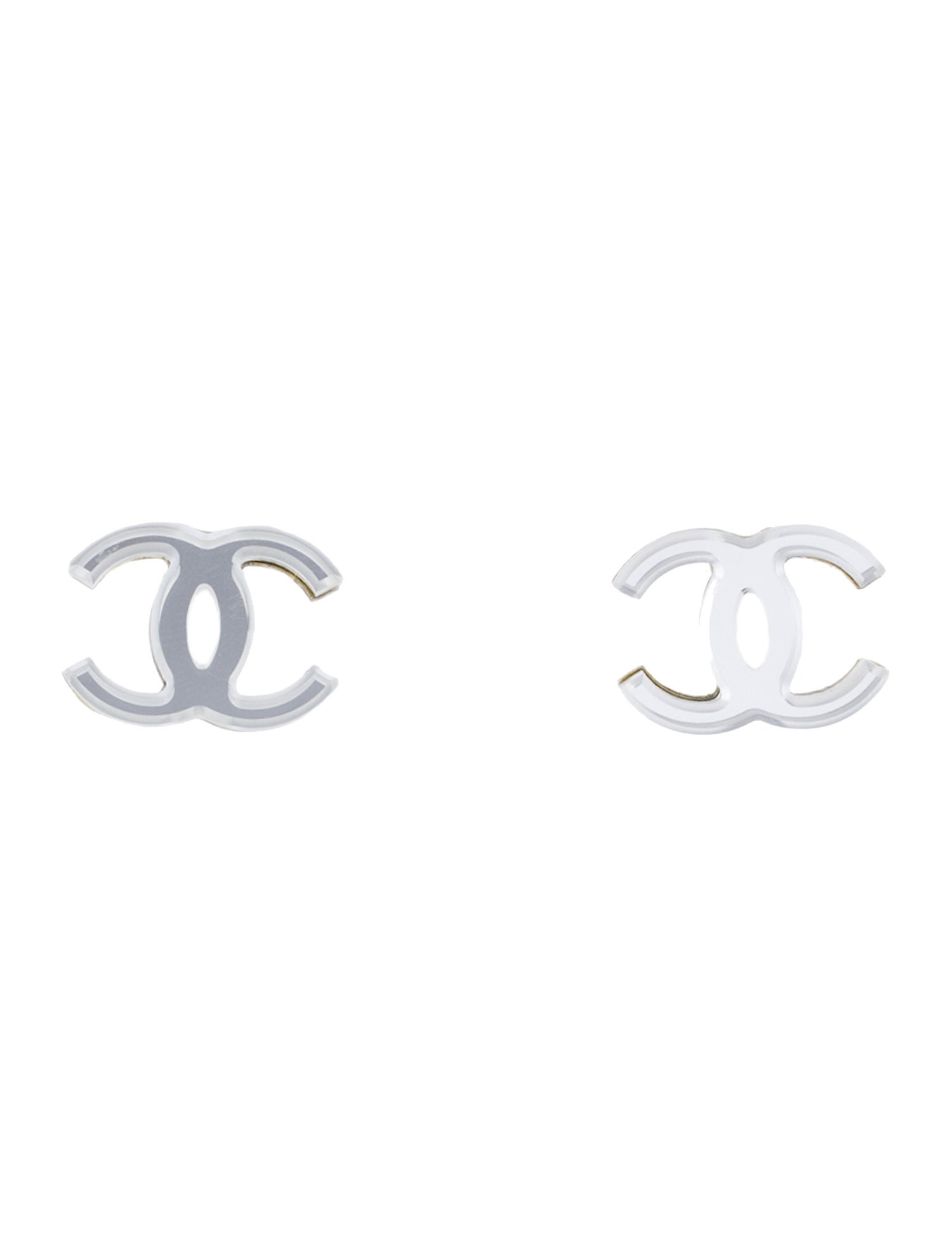 Chanel Resin CC Stud Earrings