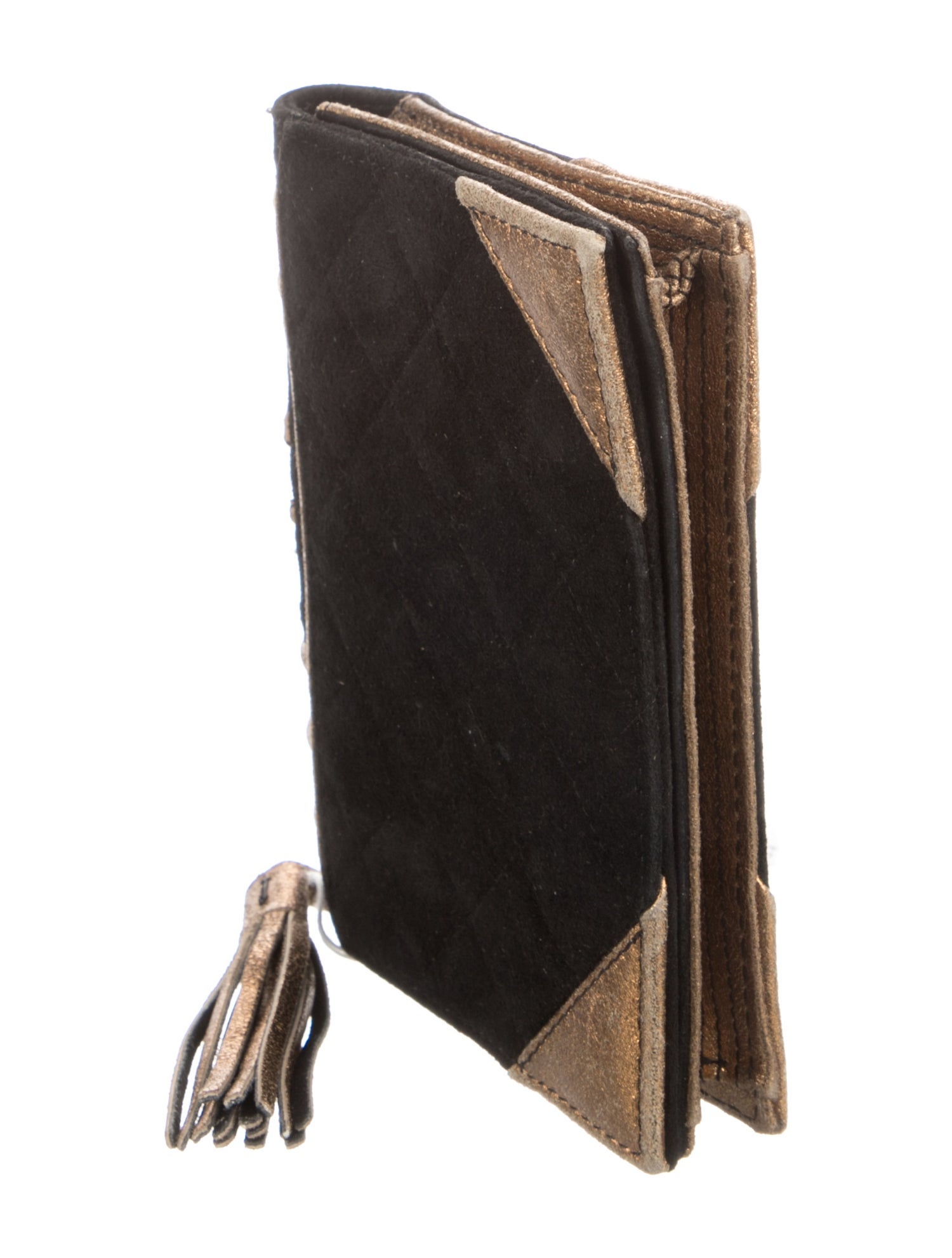 Chanel Suede CC Book Clutch