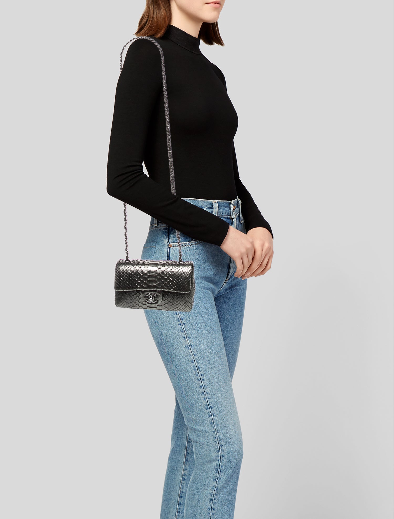 Python Rectangular Mini Flap Bag