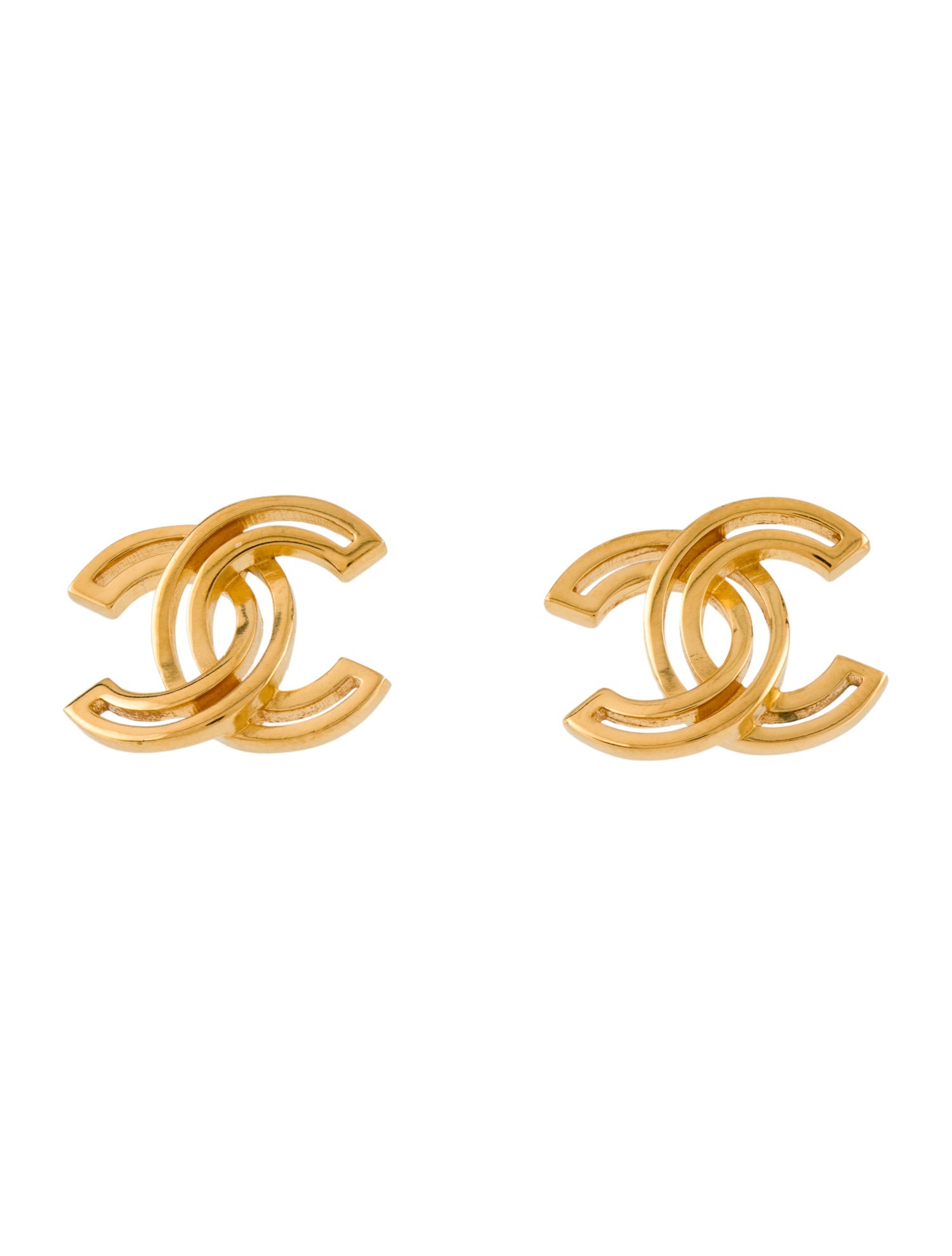 Chanel CC Logo Stud Earrings