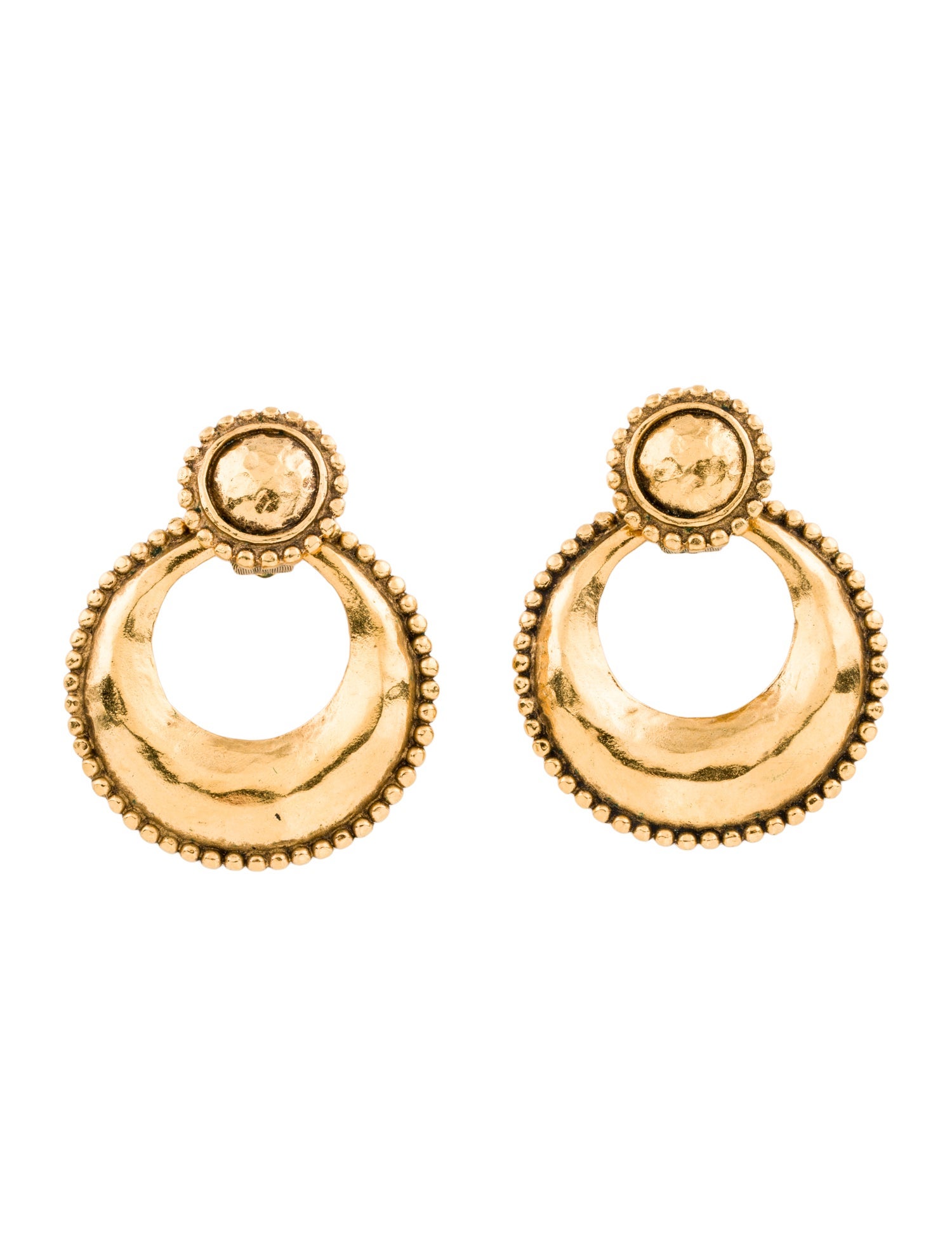 Chanel Vintage Door Knocker Hoop Earrings