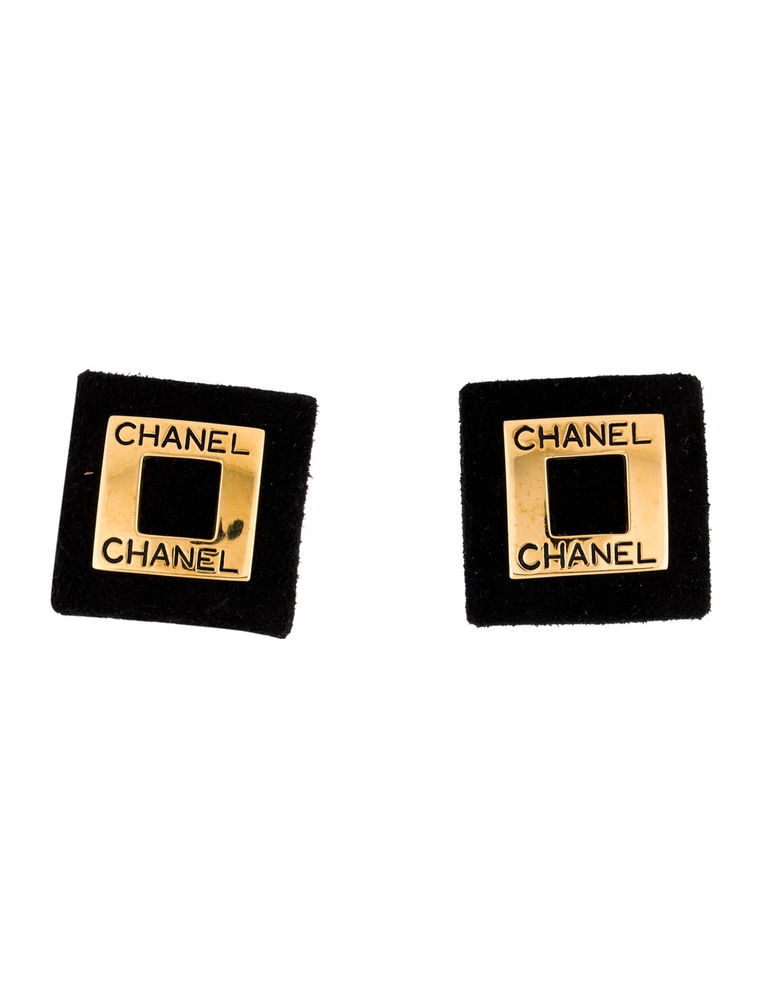 Chanel Vintage Suede Clip-On Earrings