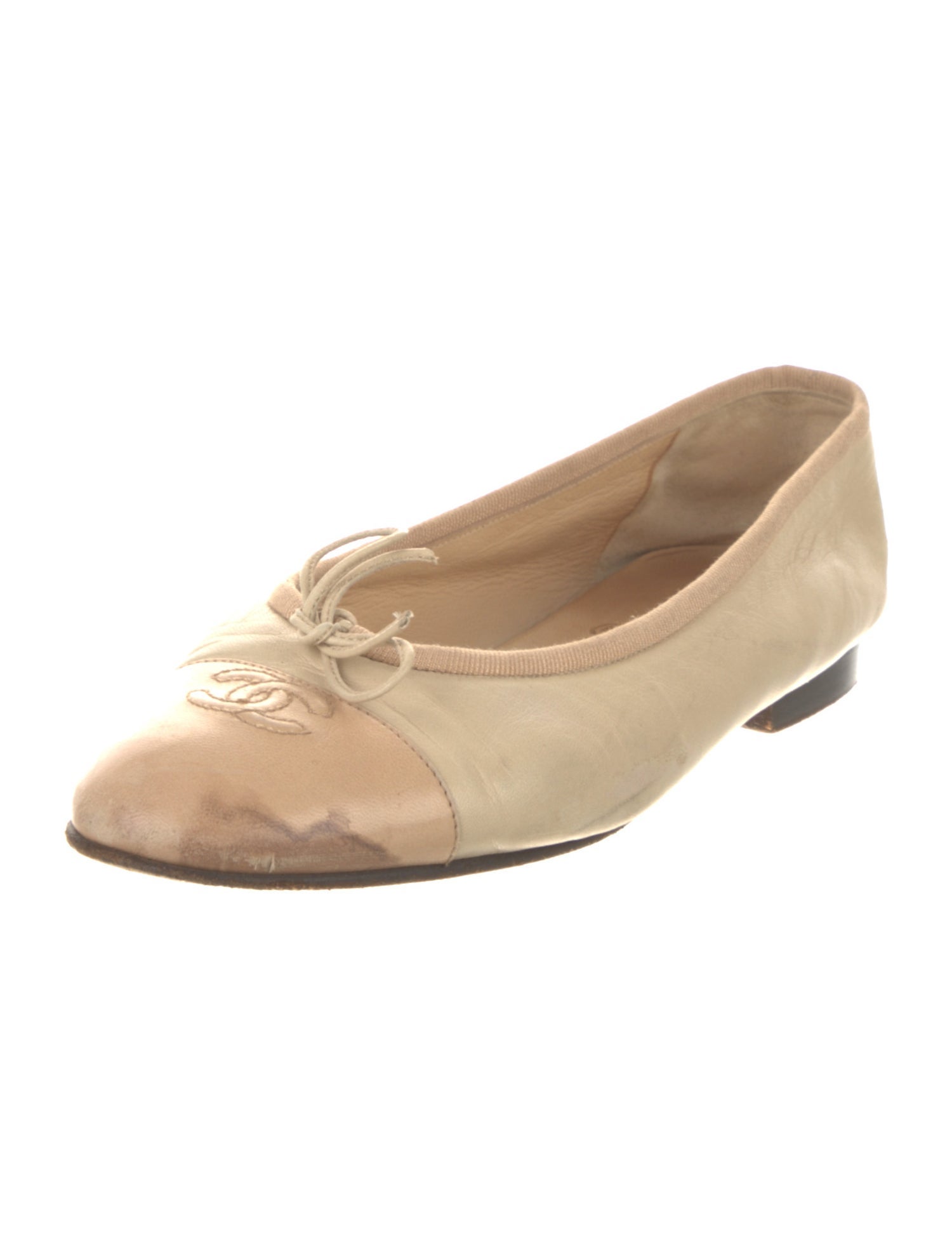 Chanel Vintage Interlocking CC Logo Ballet Flats