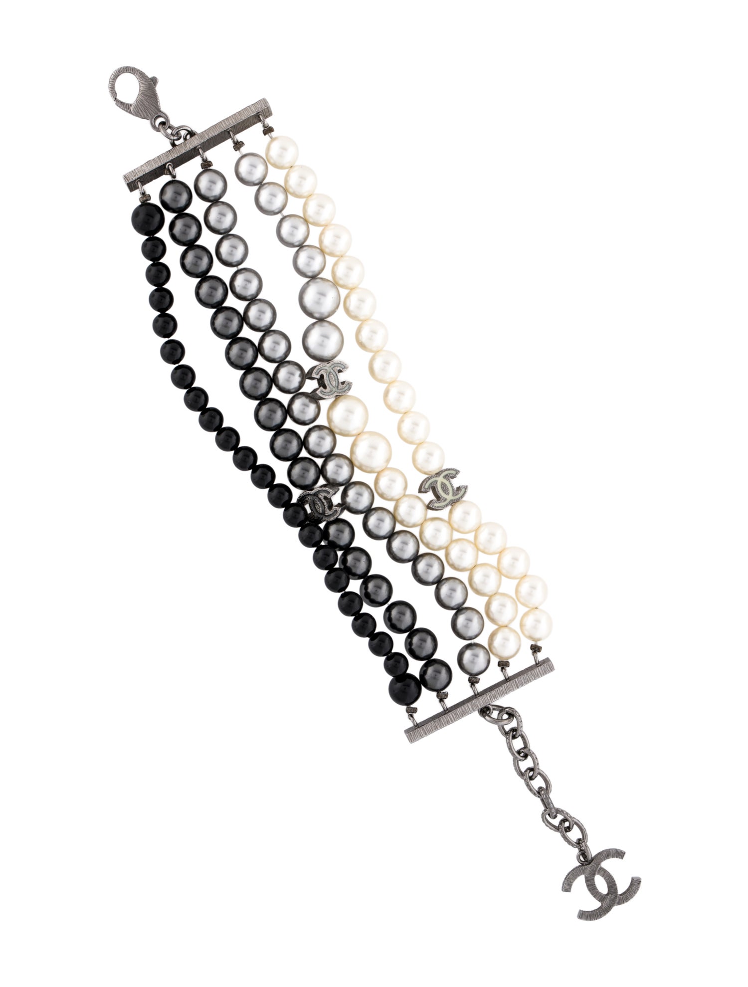Chanel Faux Pearl & Resin CC Multistrand Bracelet