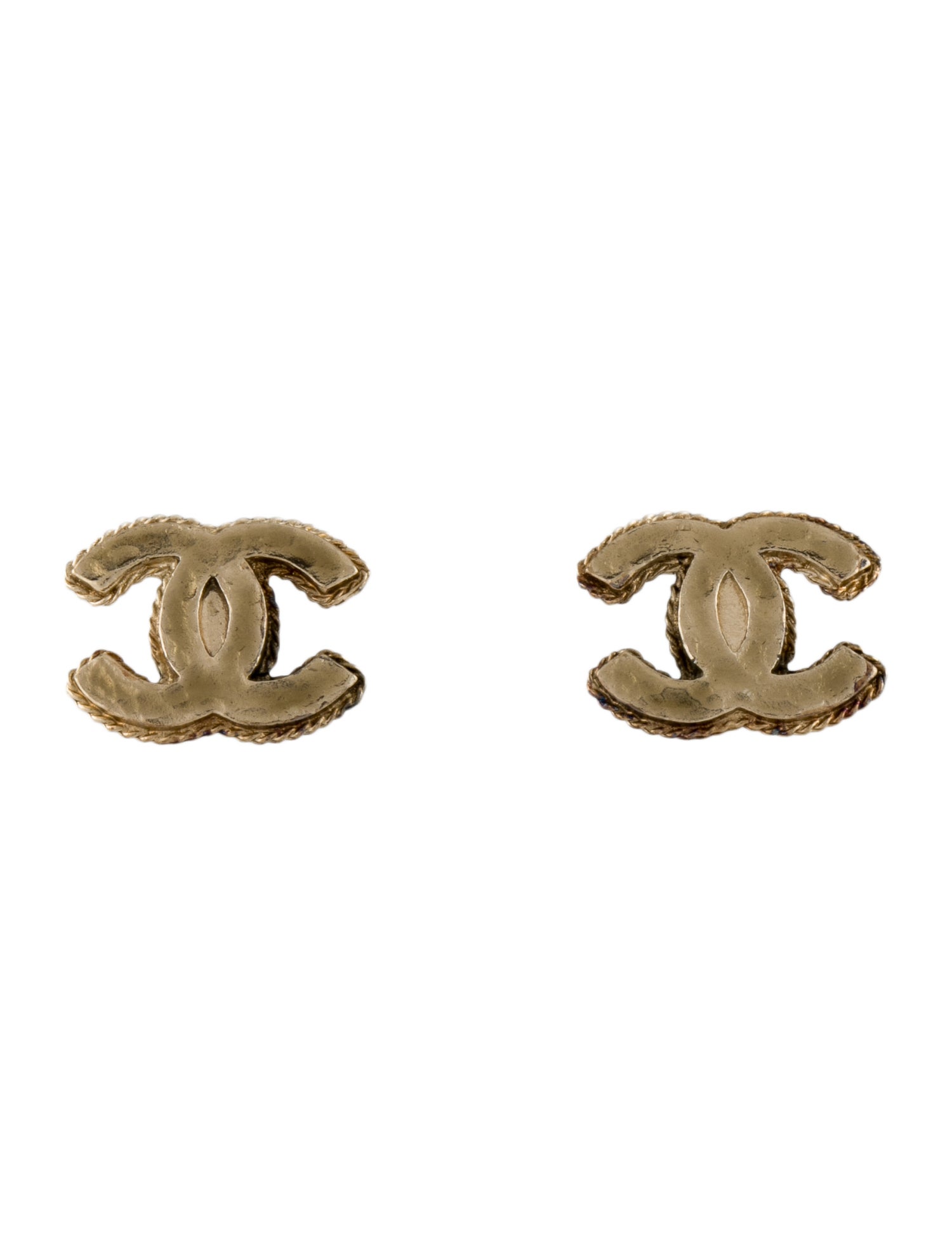 Chanel Resin CC Stud Earrings