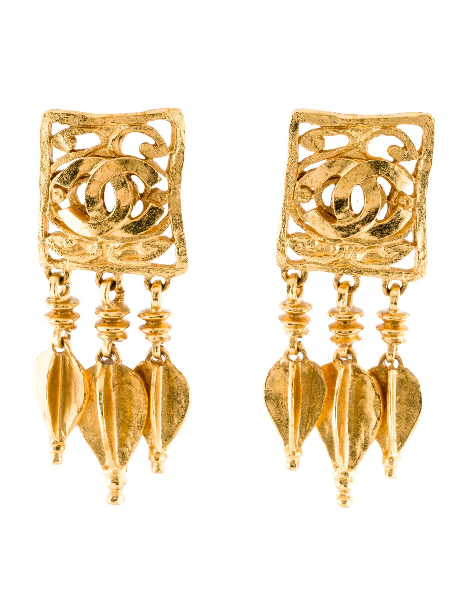 Chanel CC Filigree Chandelier Clip-On Earrings