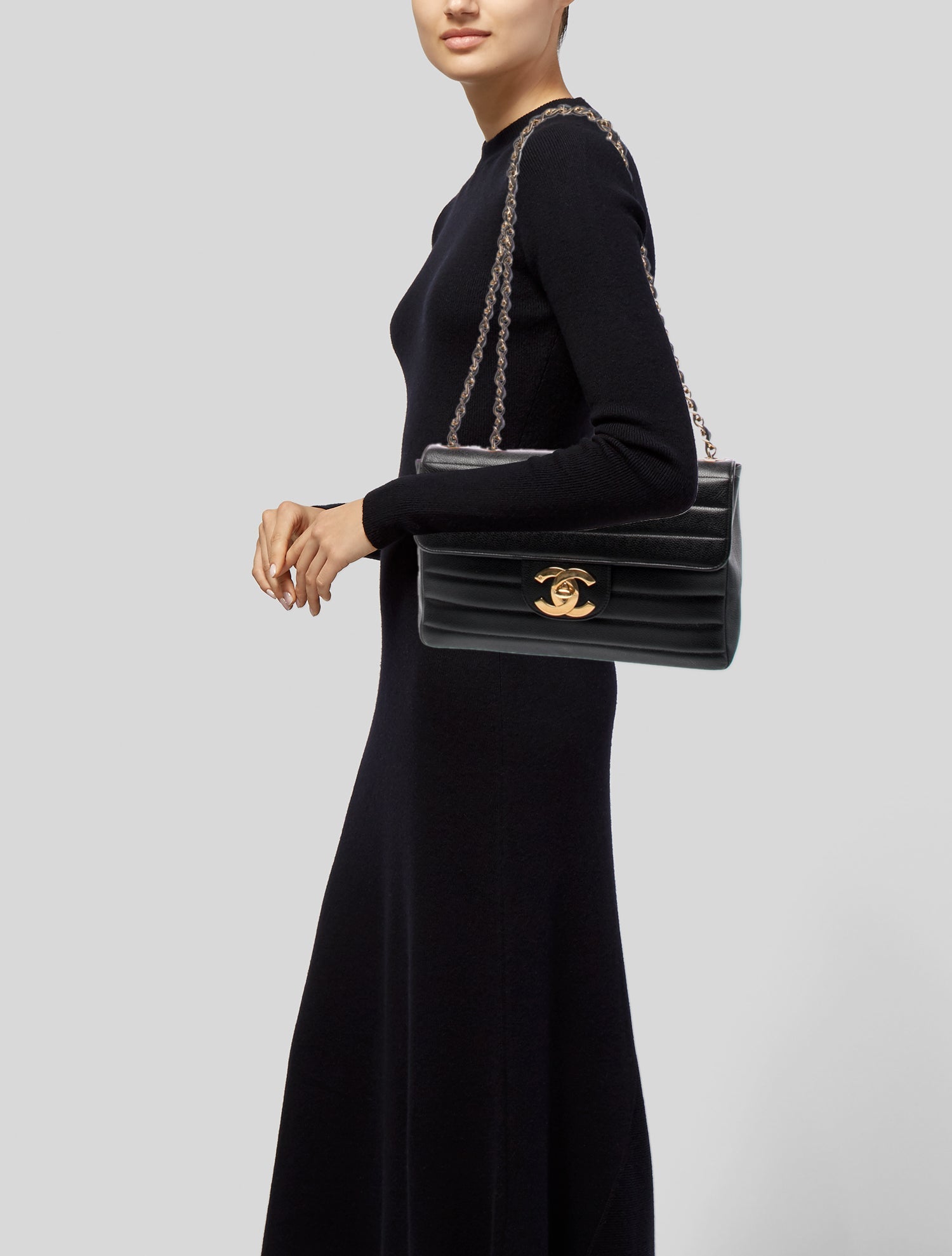 Chanel Horizontal Quilted Jumbo Flap Bag