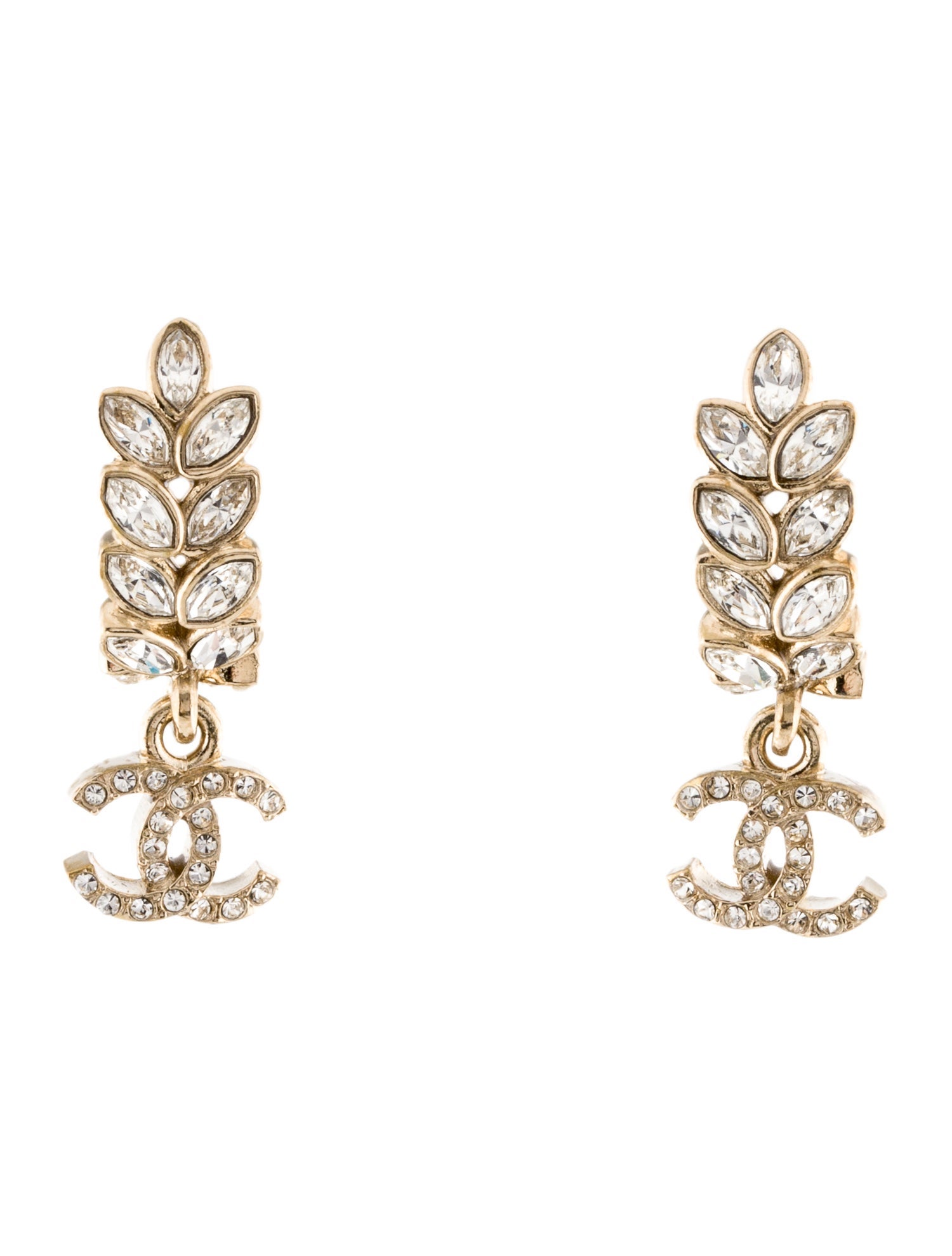 Chanel Strass CC Clip-On Earrings