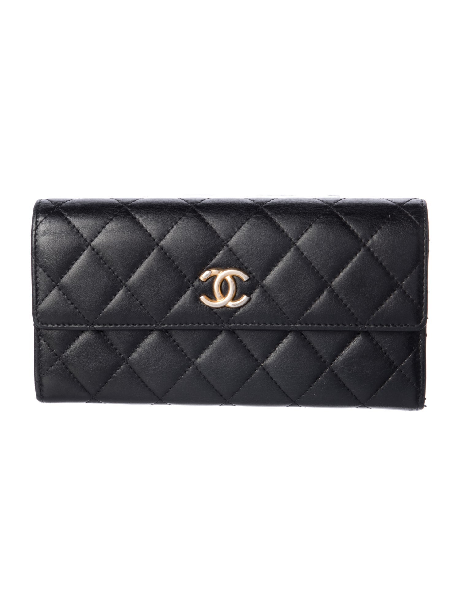 Chanel Interlocking CC Logo Leather Trifold Wallet