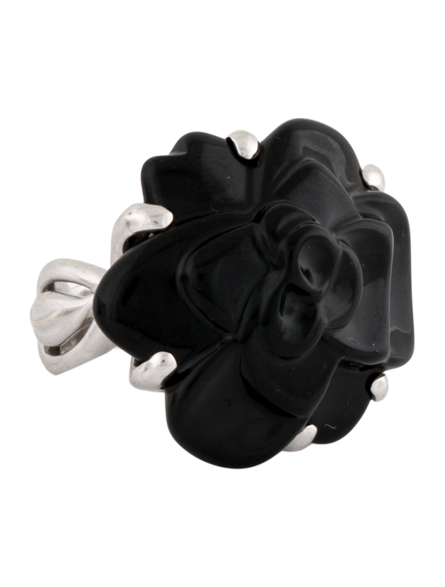 Chanel 18K Onyx Camélia Ring