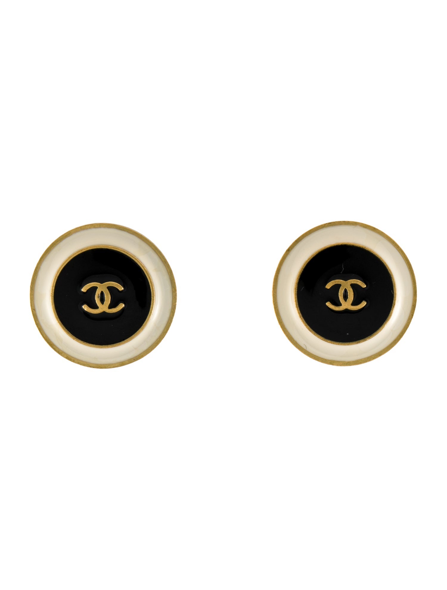 Chanel Vintage Resin CC Clip-On Earrings