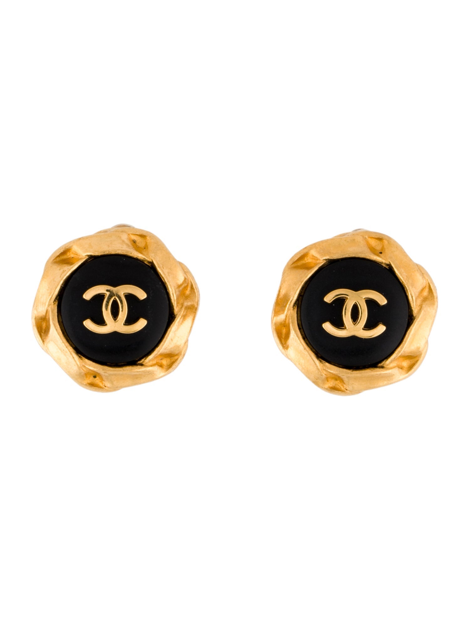 Chanel Vintage Resin CC Clip-On Earrings