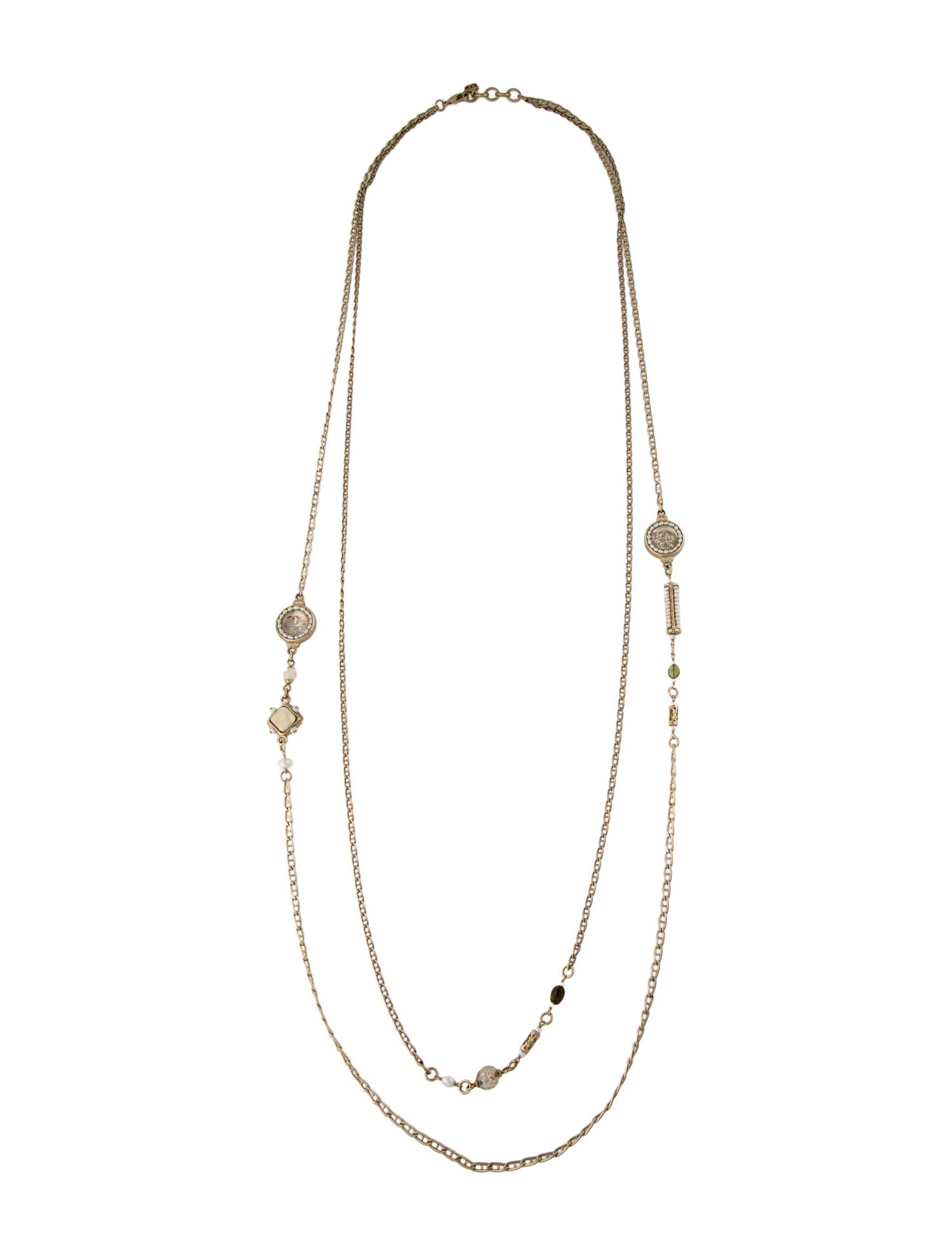 Chanel Pearl & Multistrand Station Necklace
