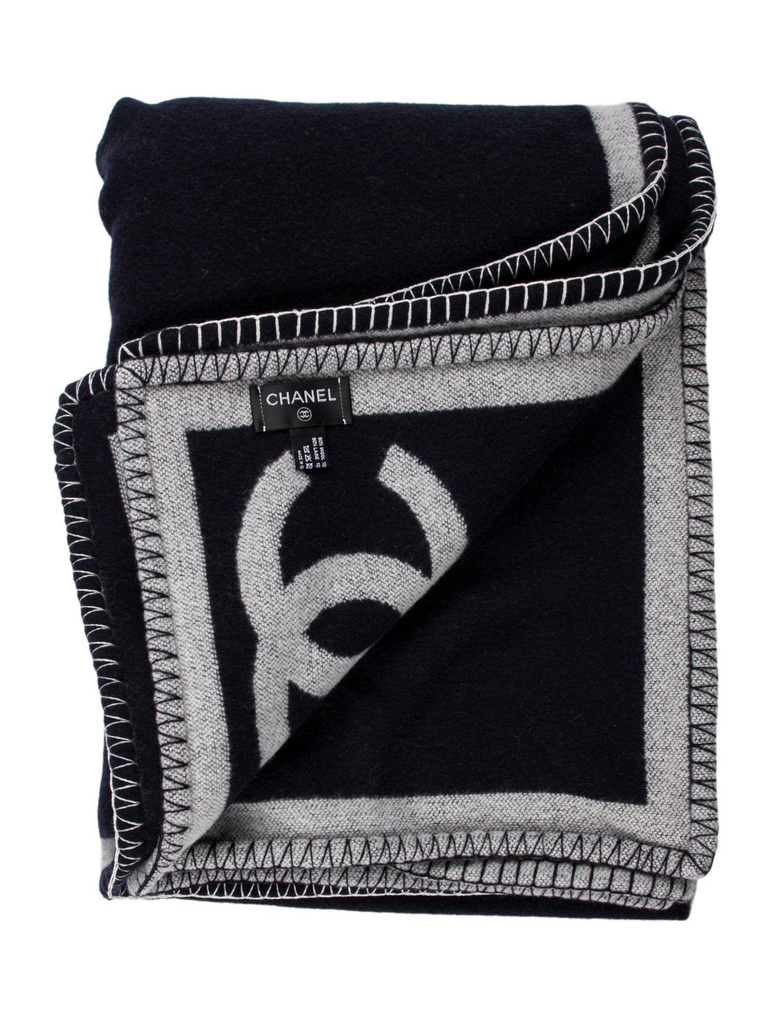 Chanel Wool CC Throw Blanket