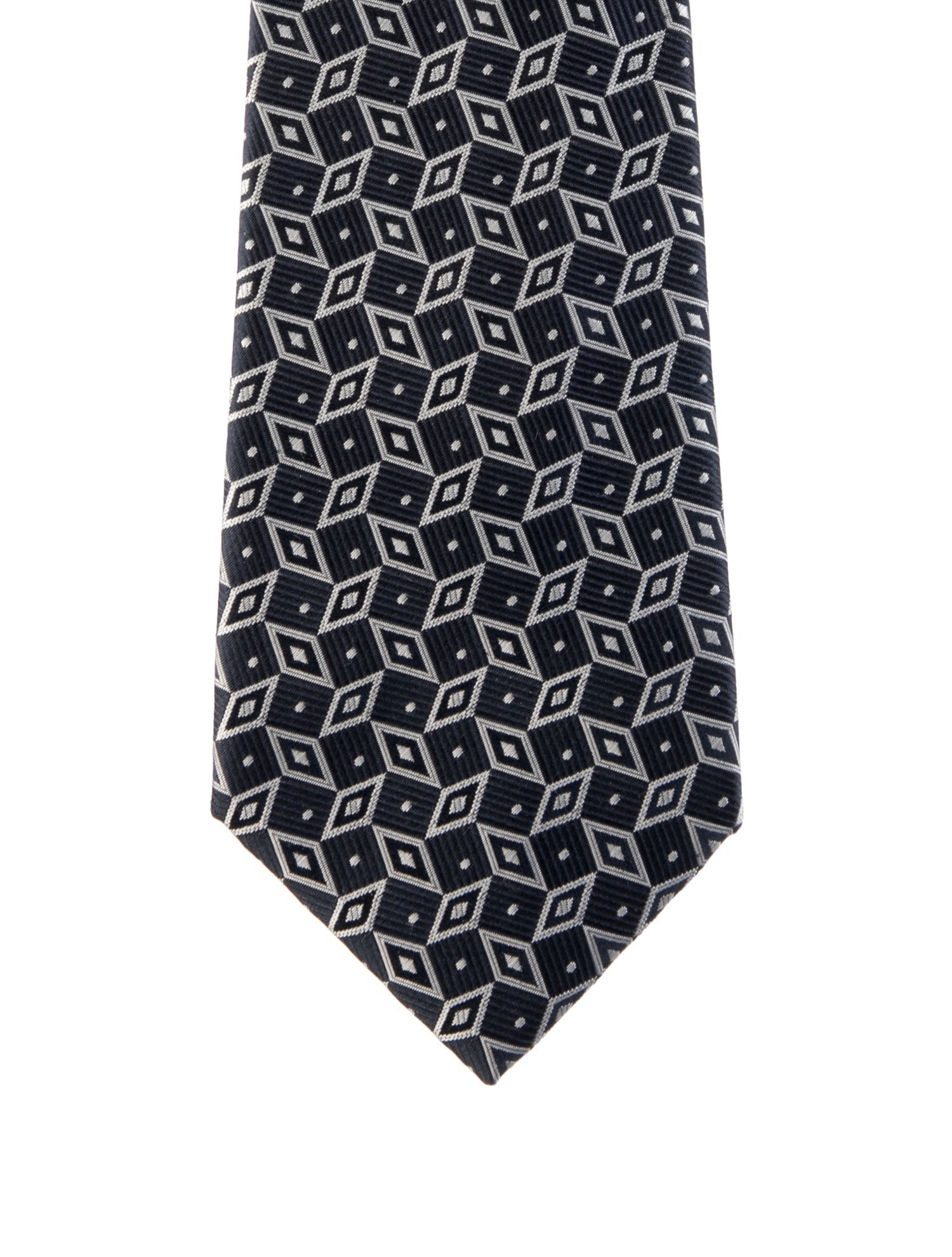 Chanel Diamond Printed Silk Tie