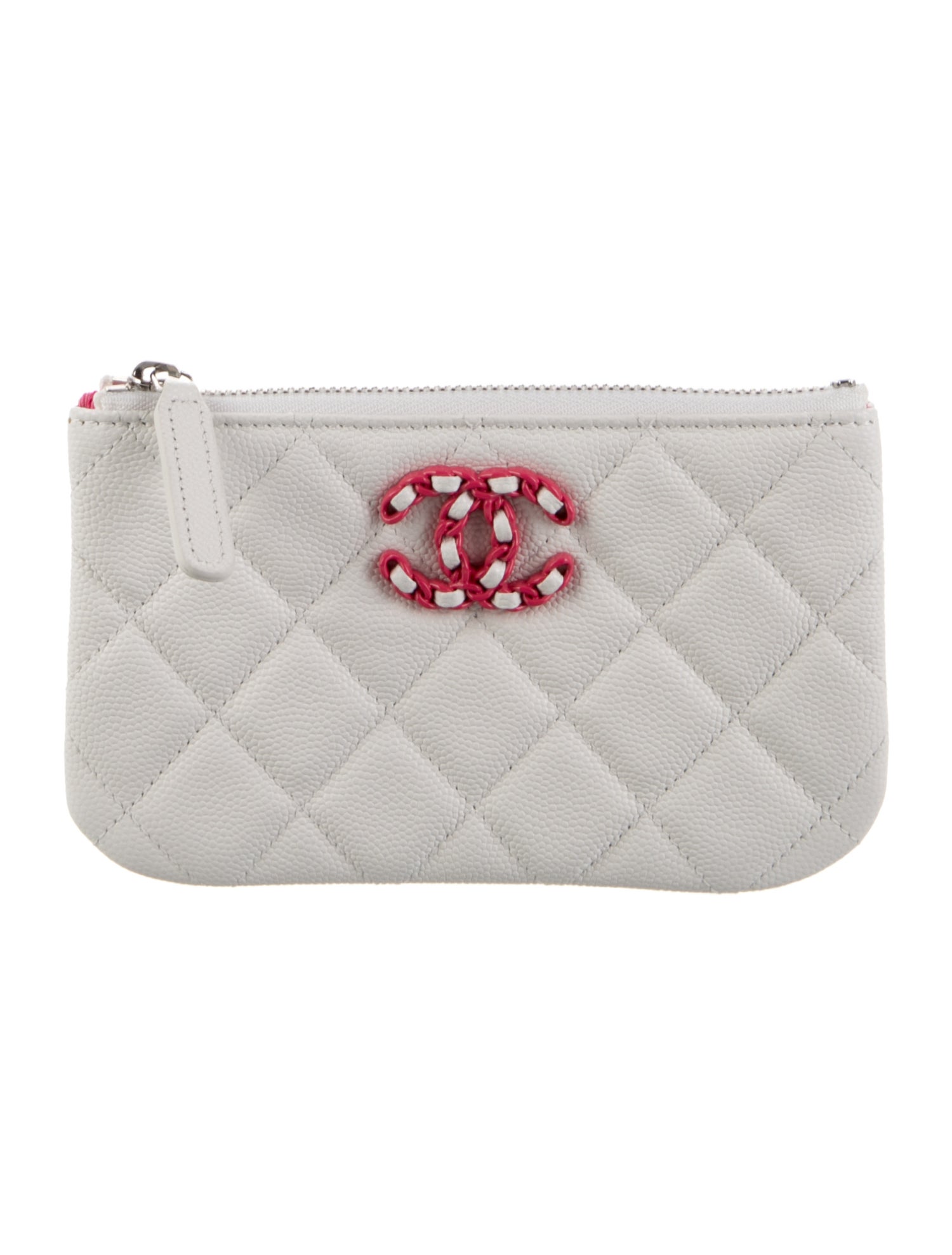 Chanel Interlocking CC Logo Leather Pouch