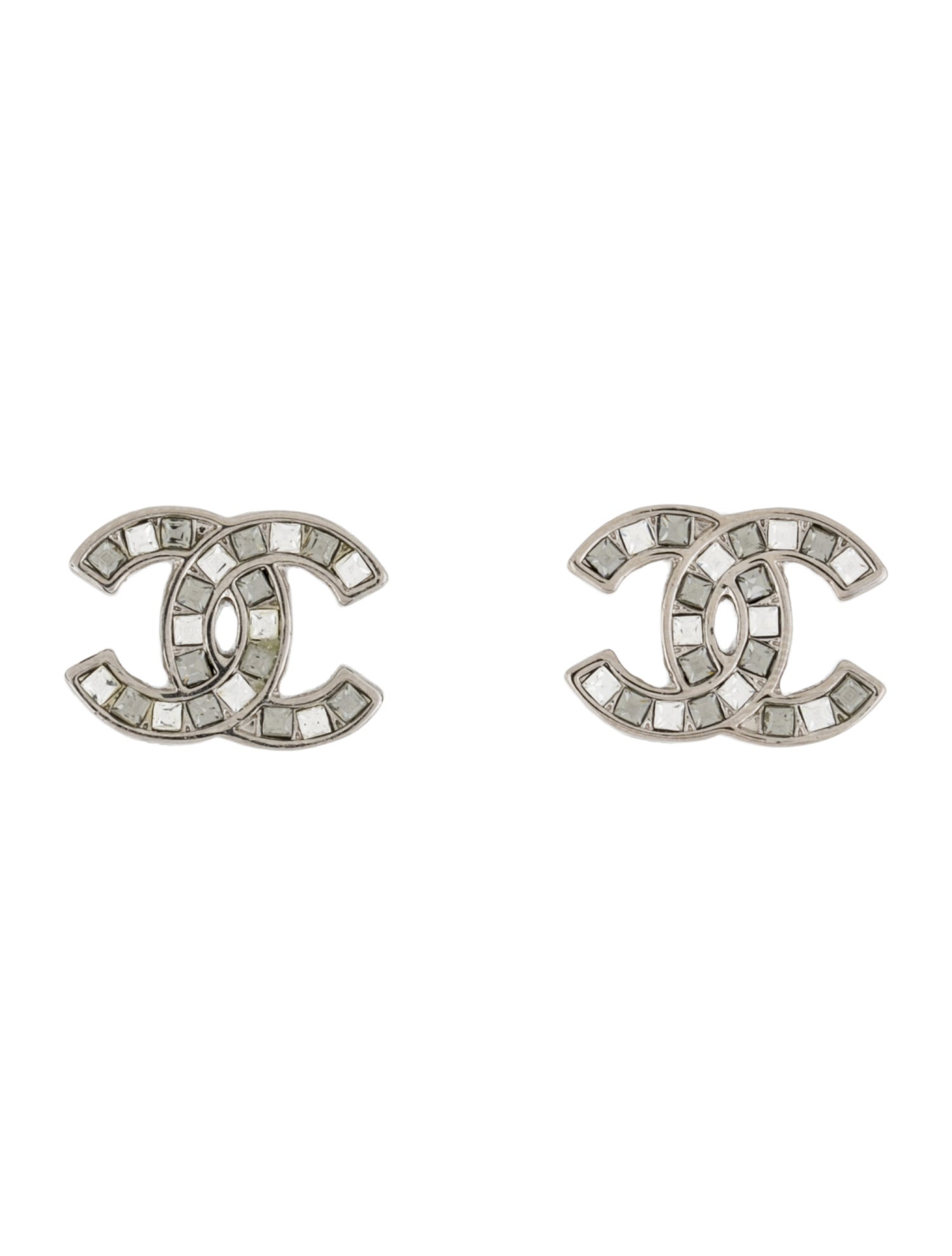 Chanel Strass CC Stud Earrings