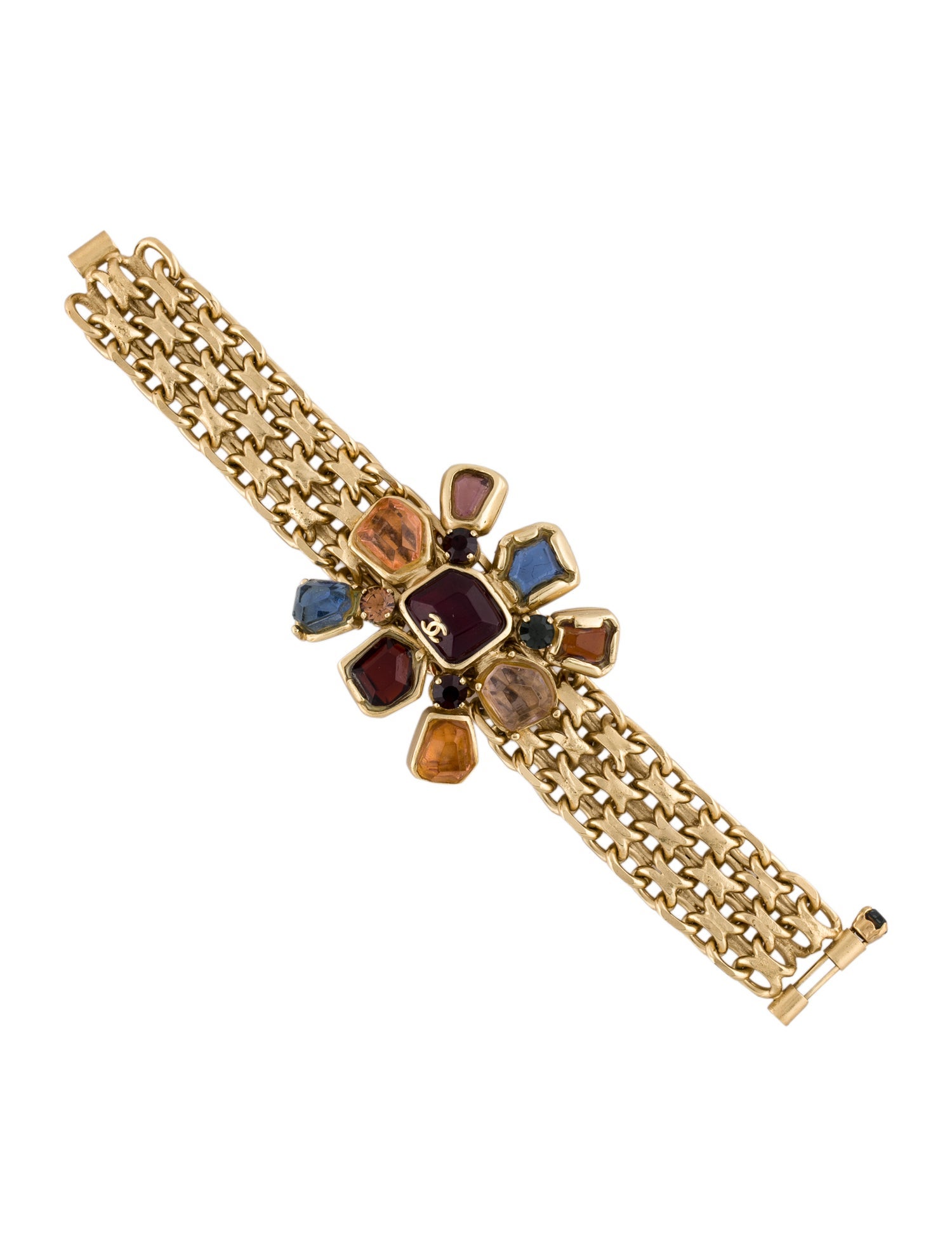 Chanel Vintage Gripoix & Strass Link Bracelet