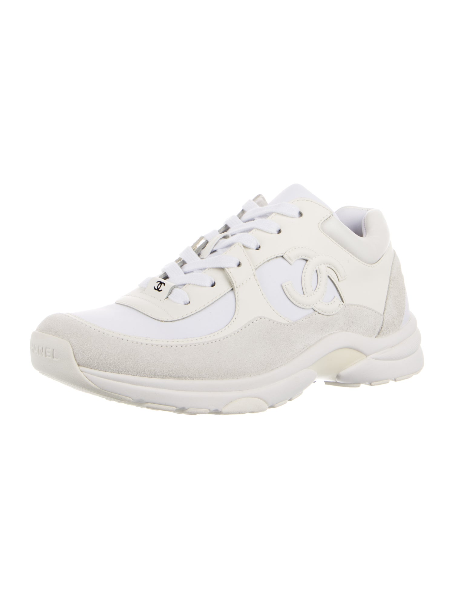 Chanel Interlocking CC Logo Leather Chunky Sneakers