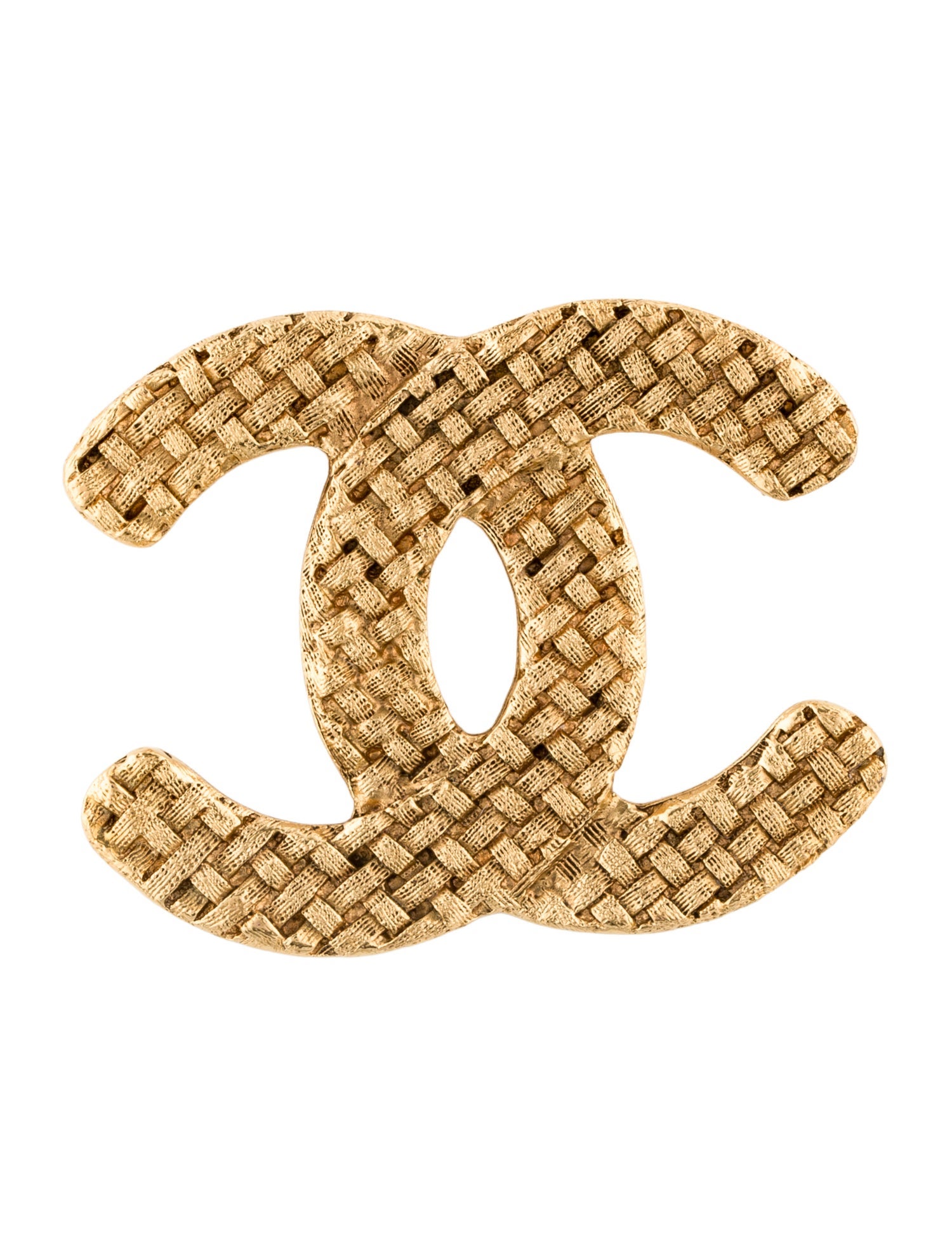 Chanel Vintage Woven CC Brooch