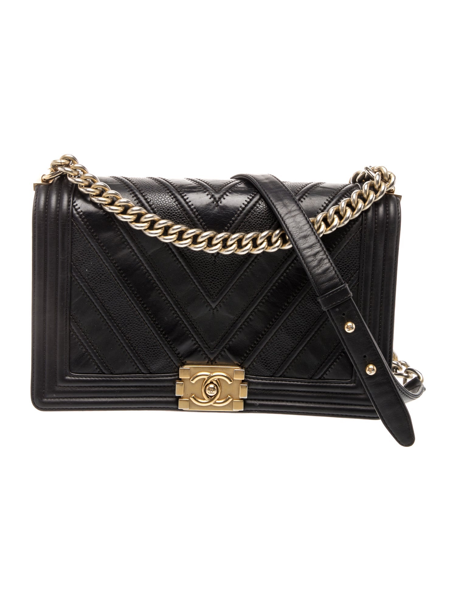 Chanel Large Mix Chevron Boy Bag