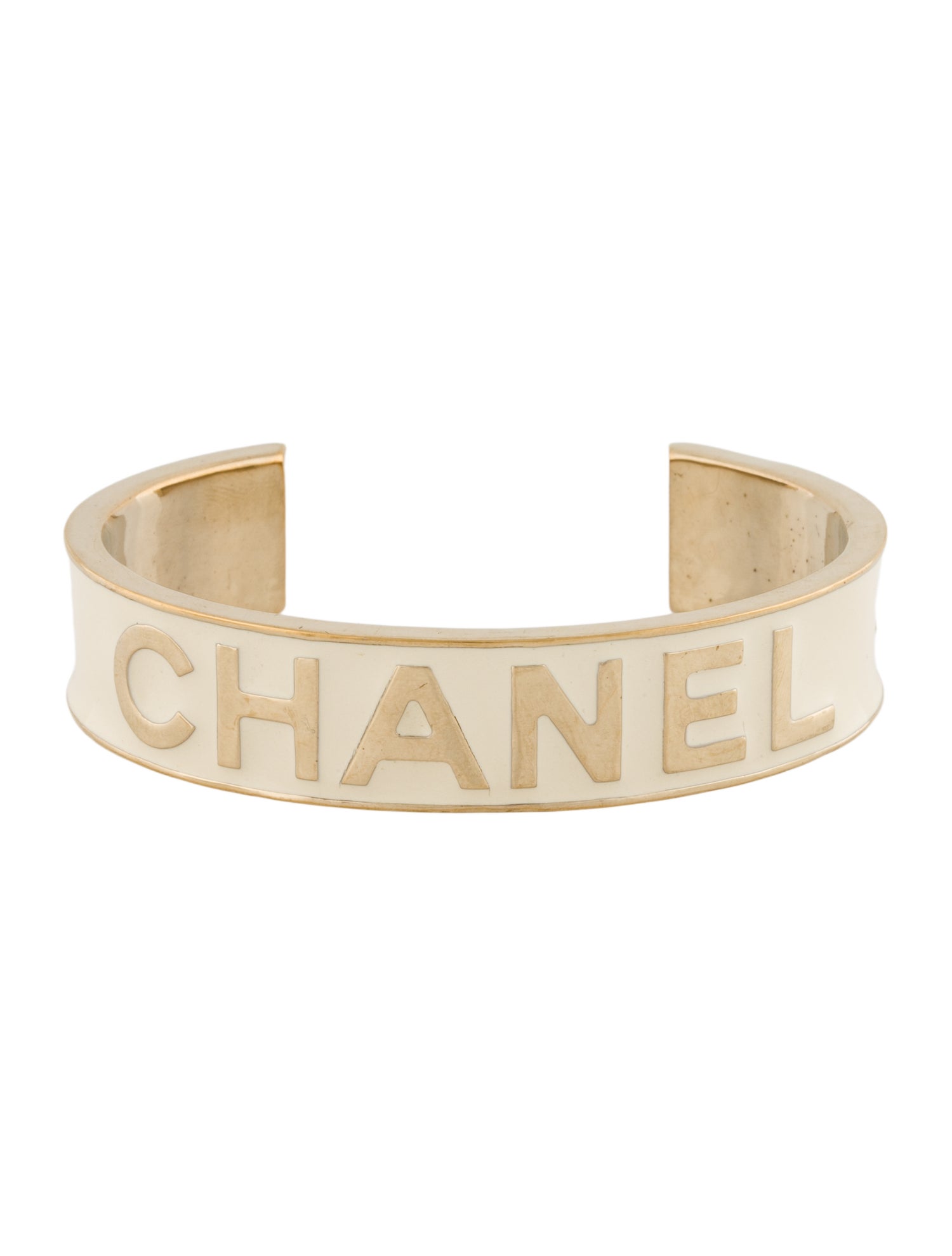 Chanel Enamel Logo Cuff Bracelet