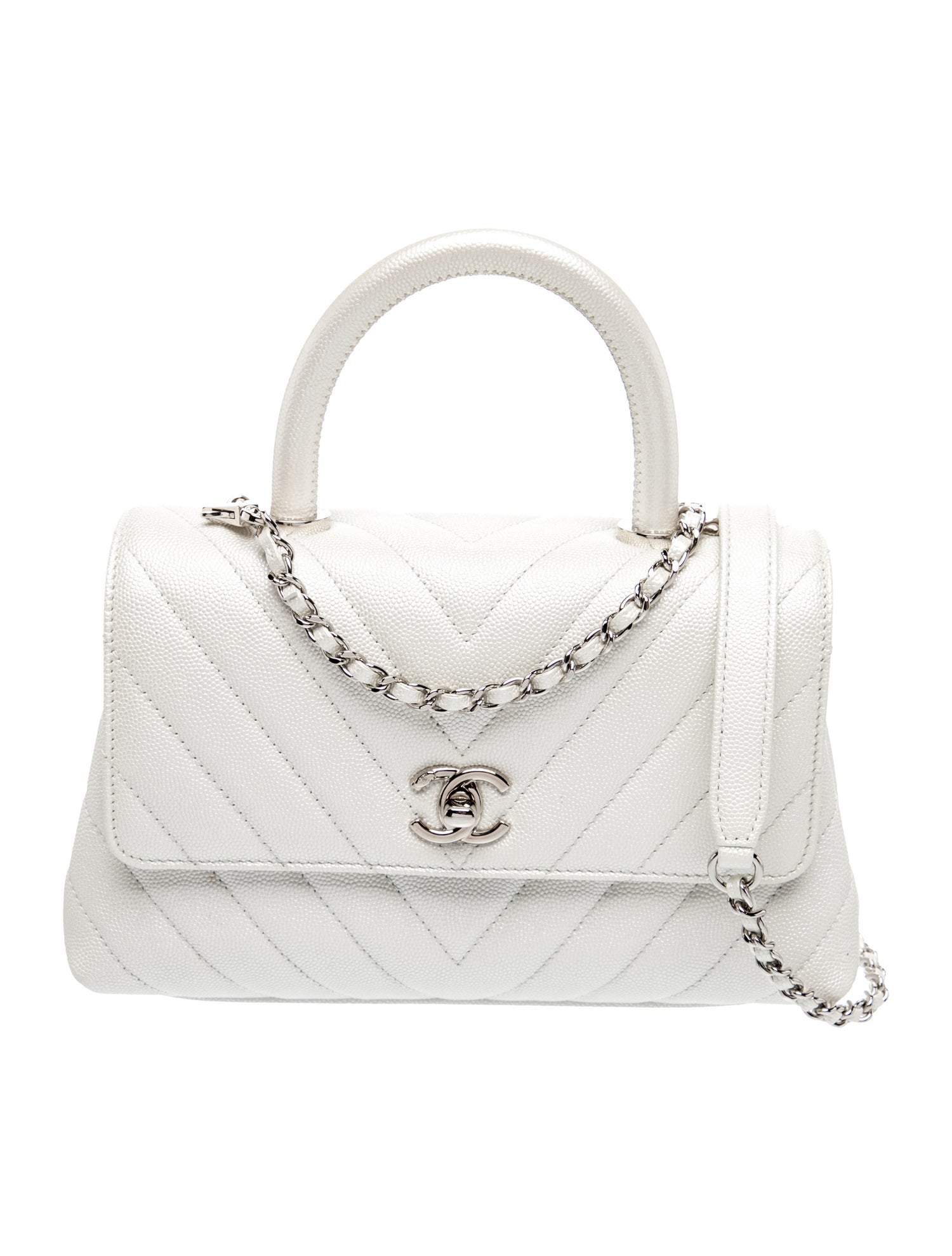 Chanel Mini Iridescent Chevron Coco Handle Bag