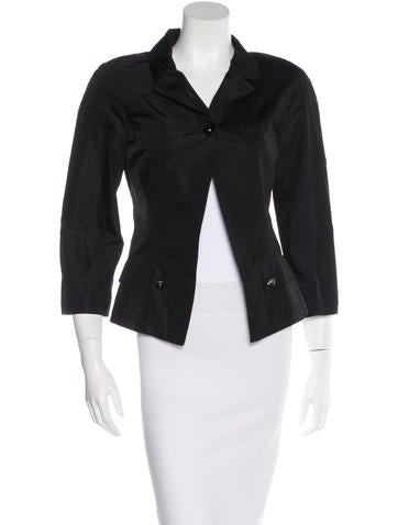 Chanel Silk Notch Lapel Blazer