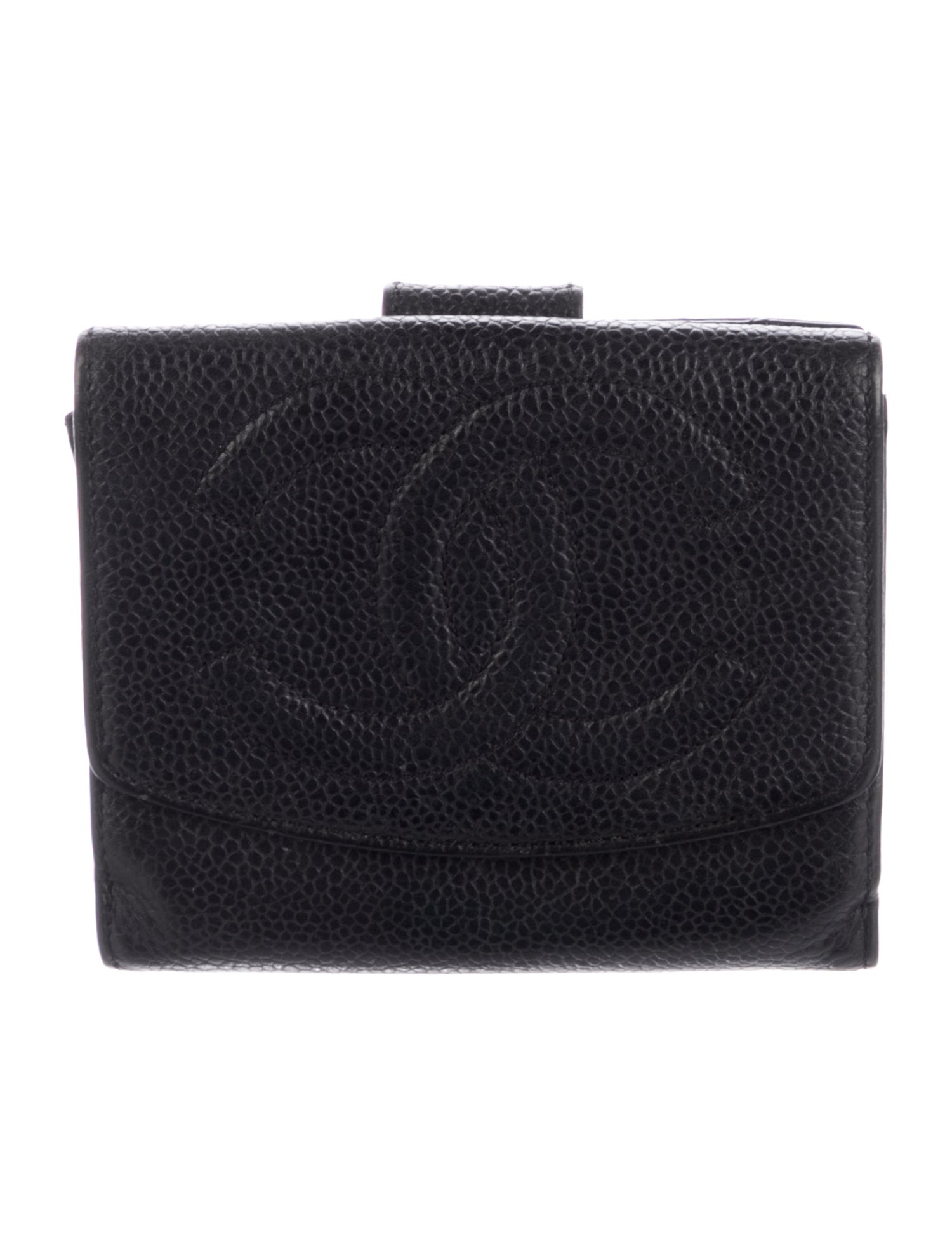 Chanel 1996-1997 Timeless Caviar Compact French Purse