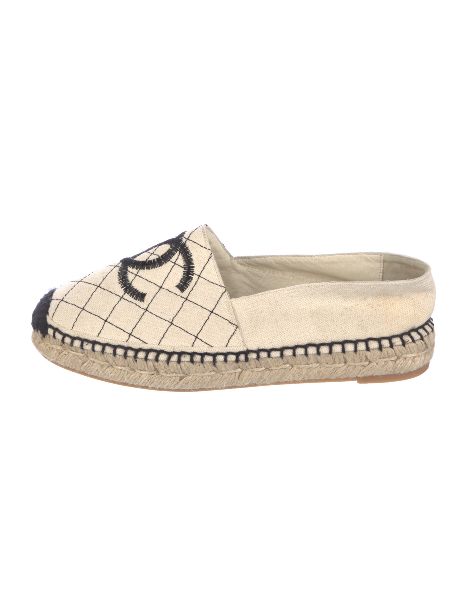 Chanel Interlocking CC Logo Canvas Espadrilles
