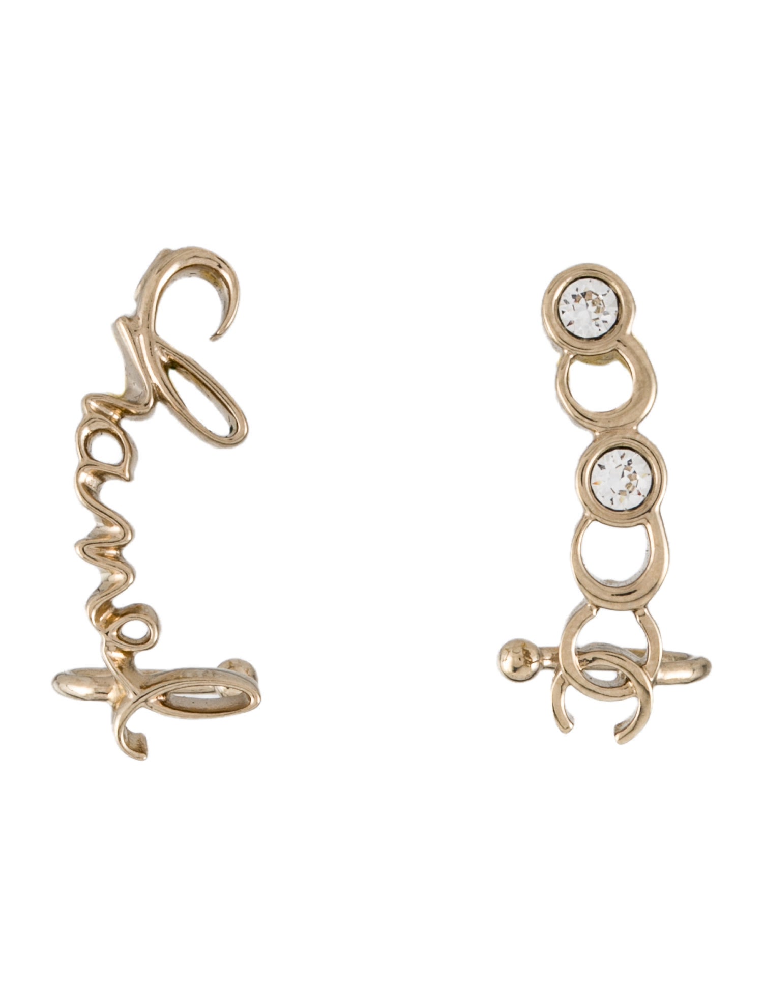 Chanel 2023 Strass 'Coco Chanel' Ear Climber Earrings