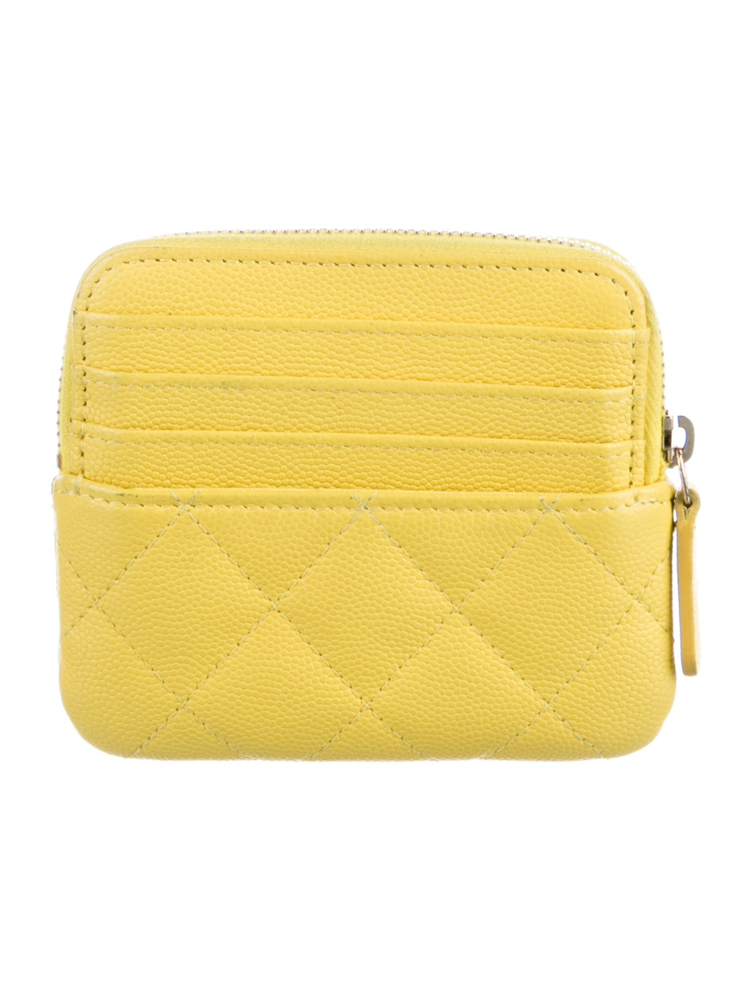 Chanel Zip Coin Purse Interlocking CC Logo Compact Wallet