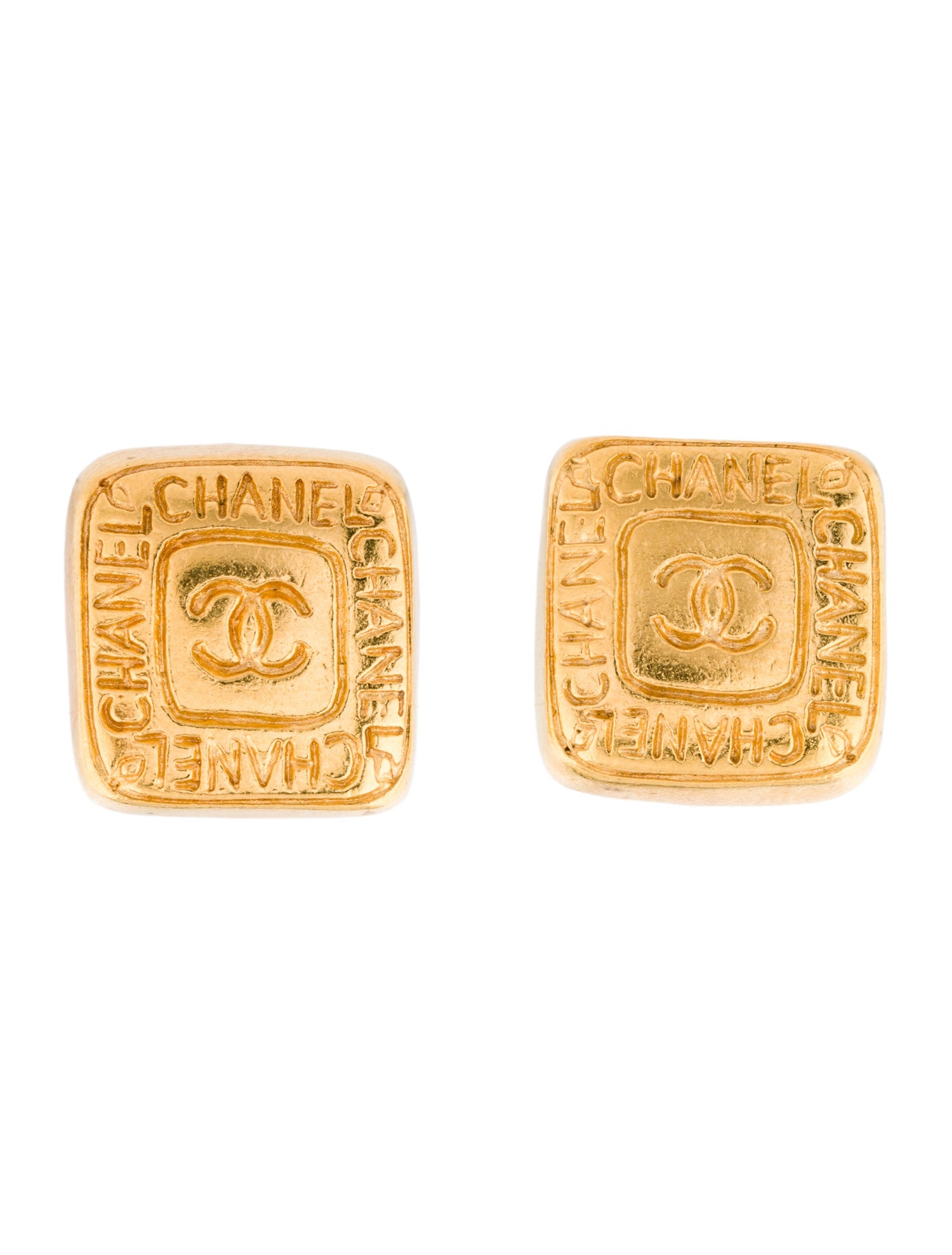 Chanel Vintage CC Logo Clip-On Earrings