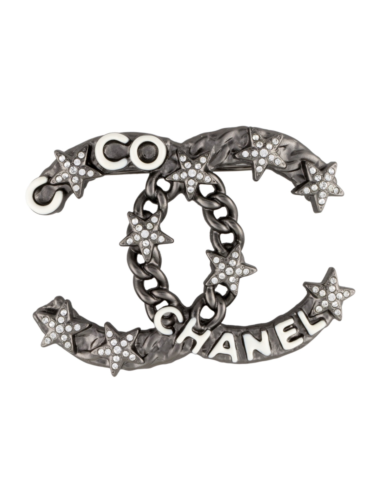 Chanel Strass & Enamel Logo Booch
