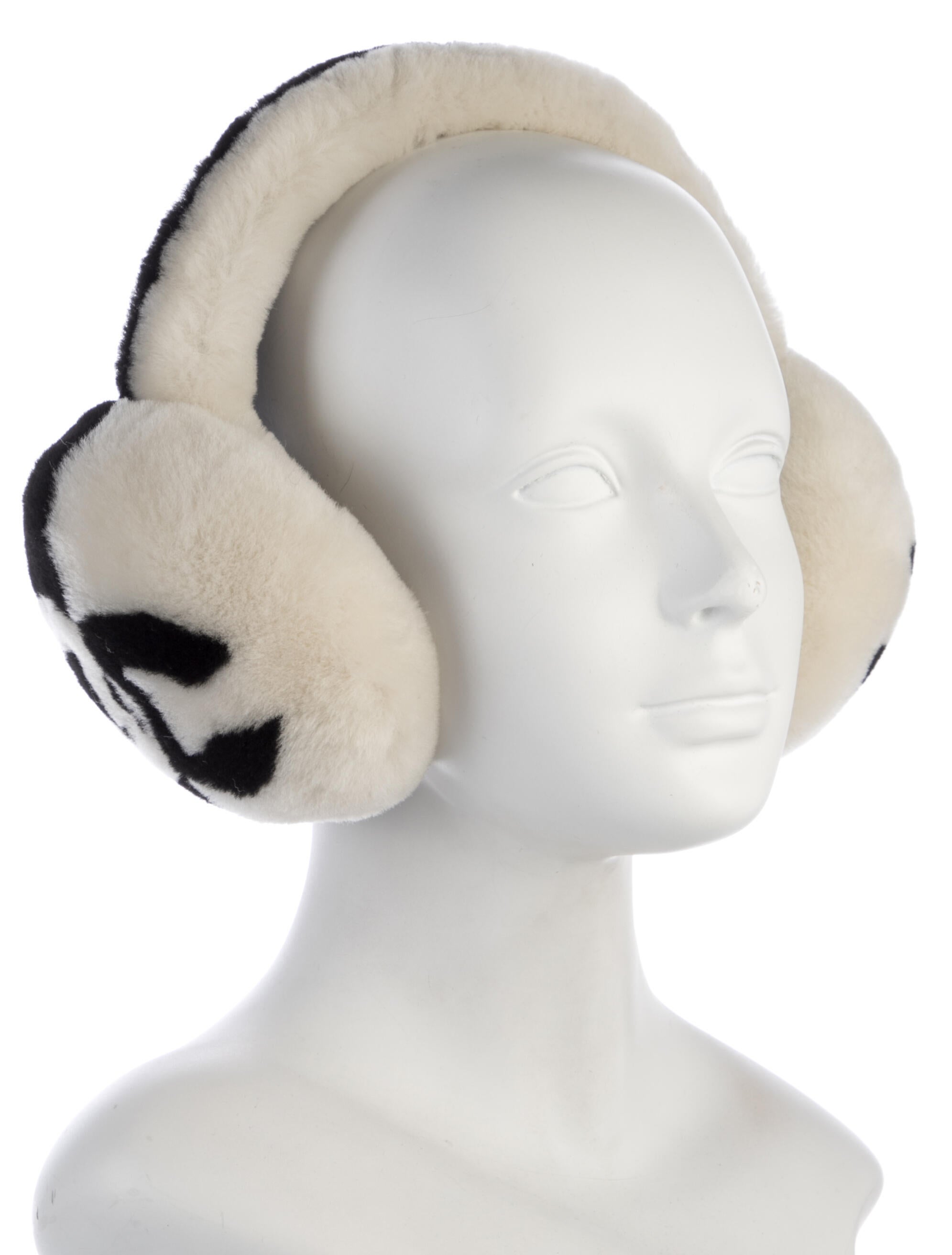 Chanel Two-Tone Shearling CC Earmuffs