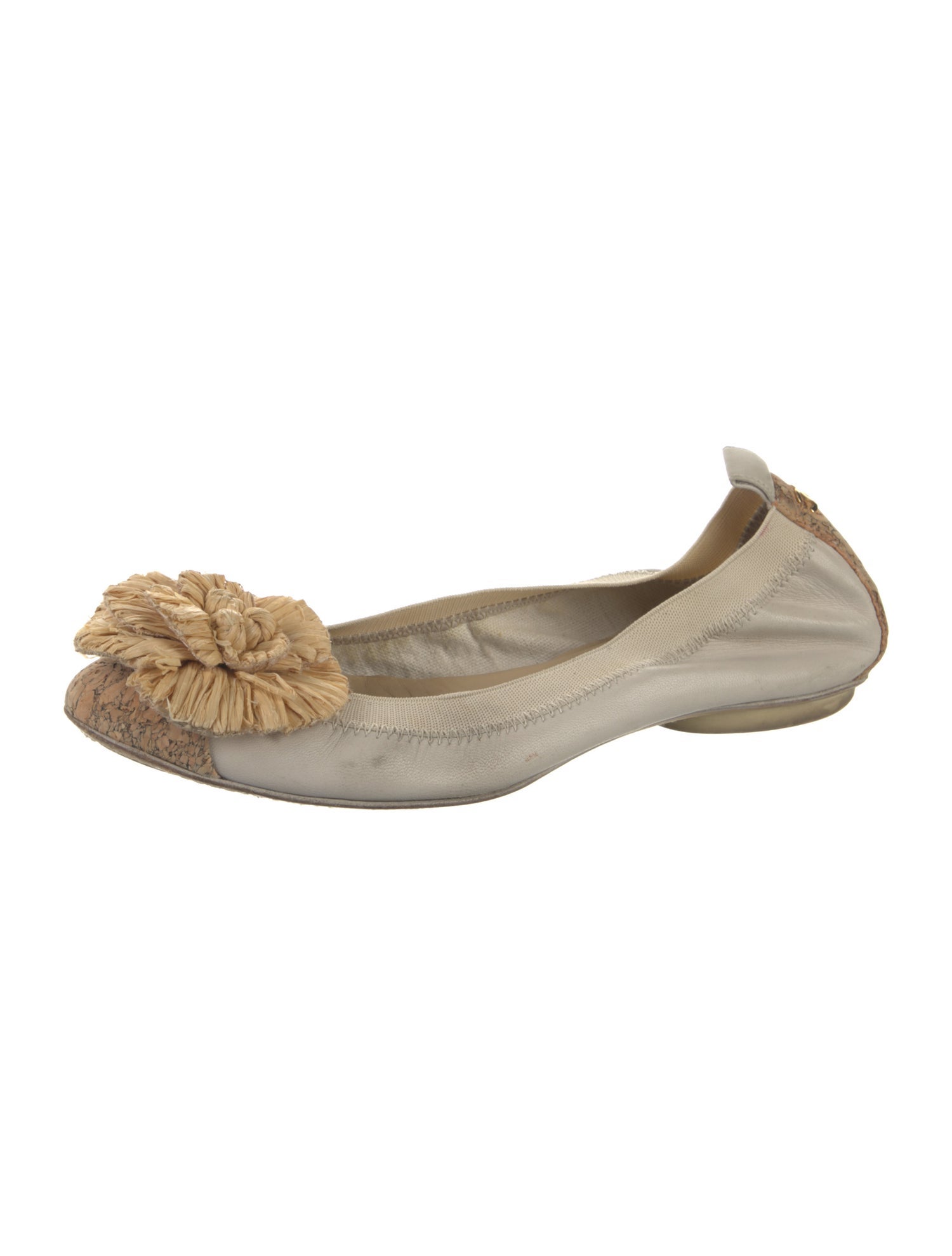 Chanel Interlocking CC Logo Leather Ballet Flats