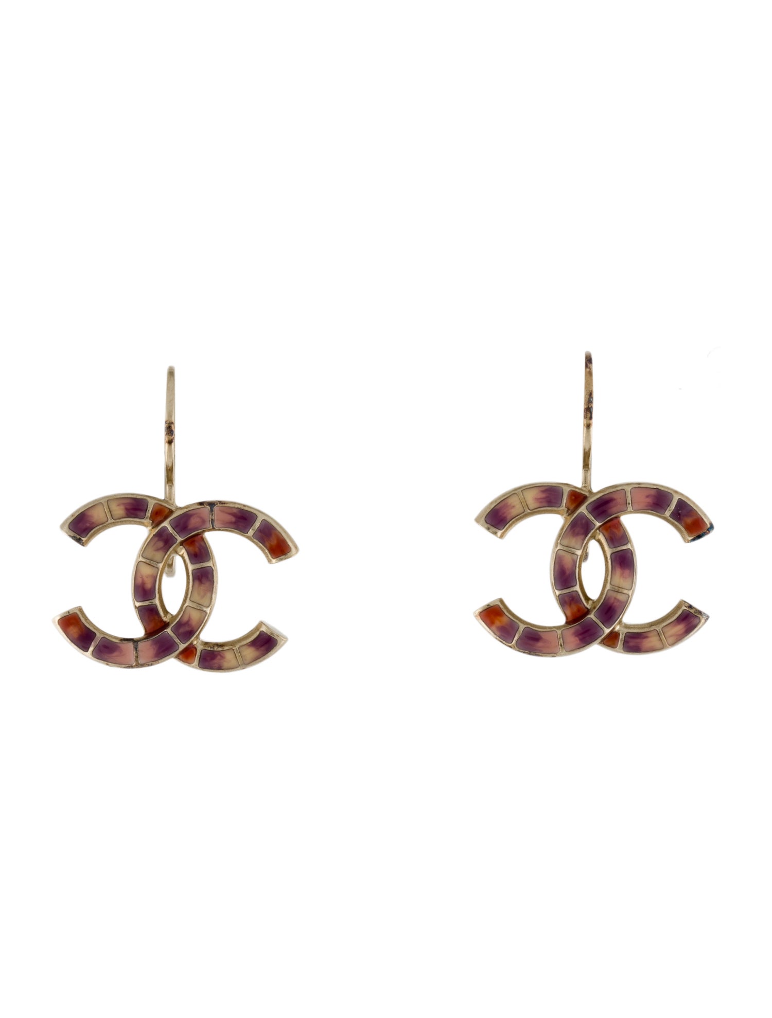 Chanel Resin CC Drop Earrings