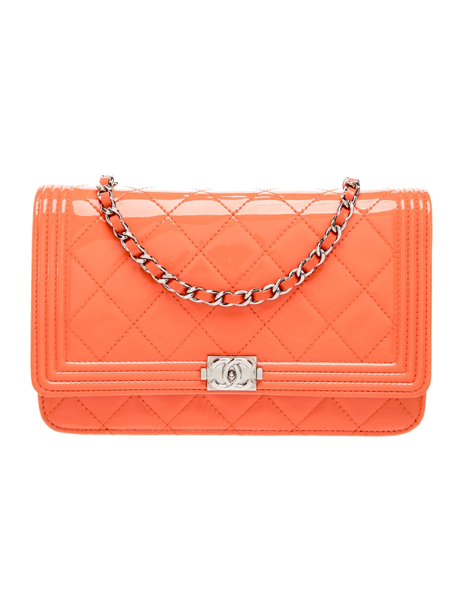 Chanel Patent Boy Wallet On Chain