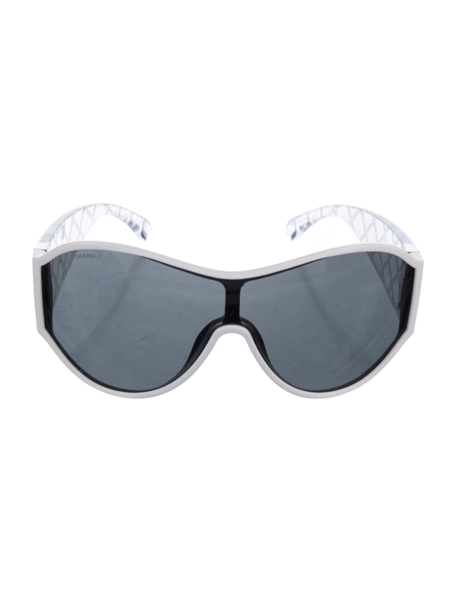 Chanel Quilted Pattern Shield Sunglasses