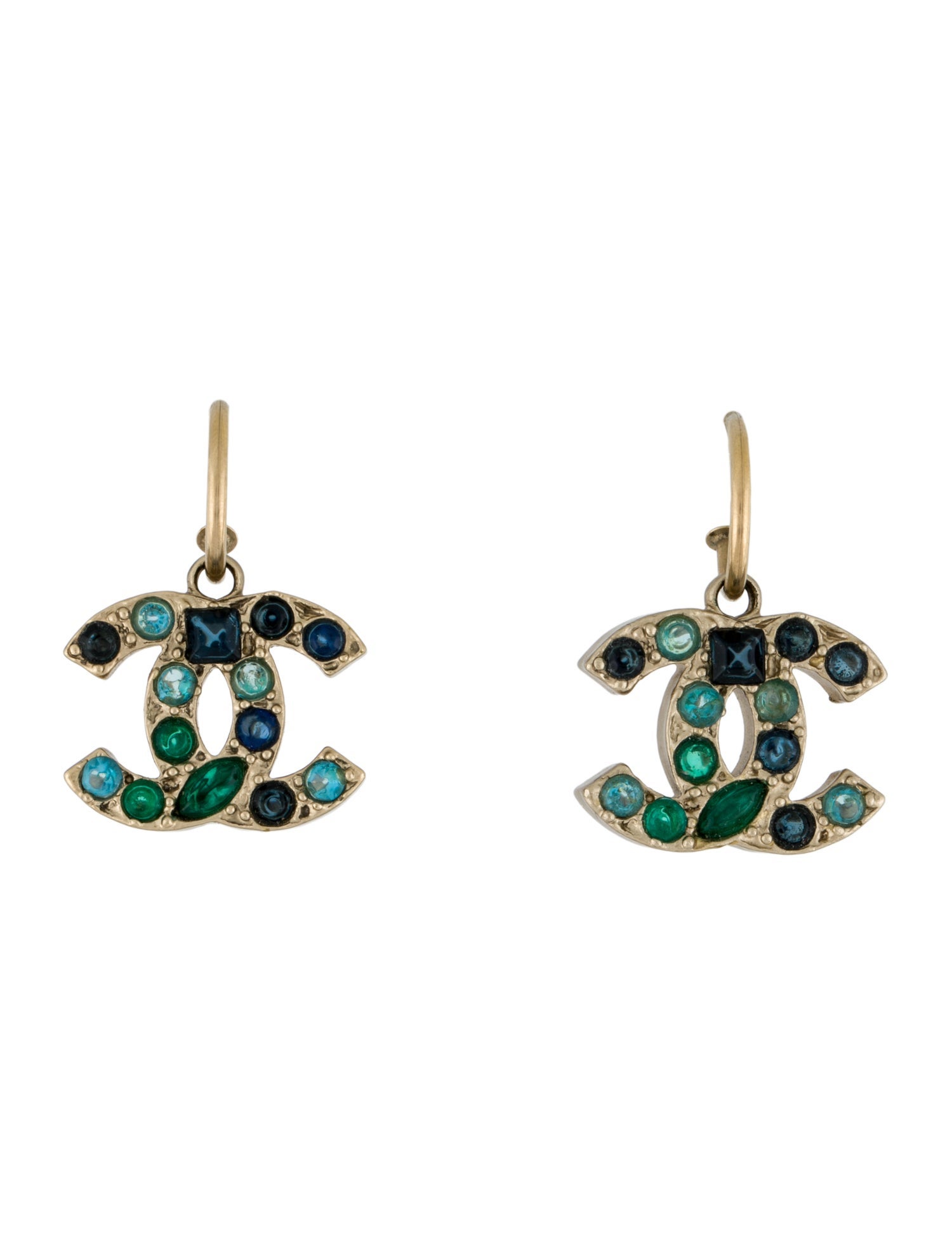 Chanel Gripoix CC Drop Earrings