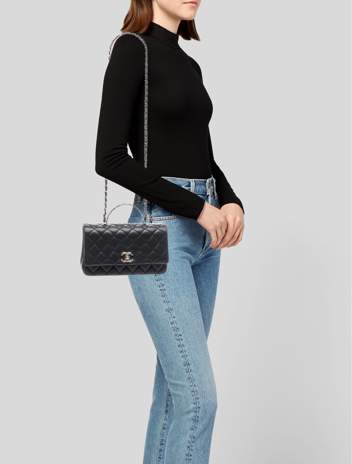 Chanel Quilted Top Hnadle Flap Bag