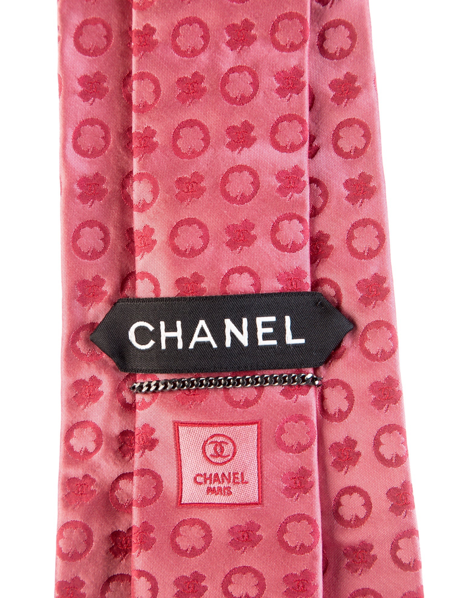 Chanel Silk Jacquard CC Clover Necktie