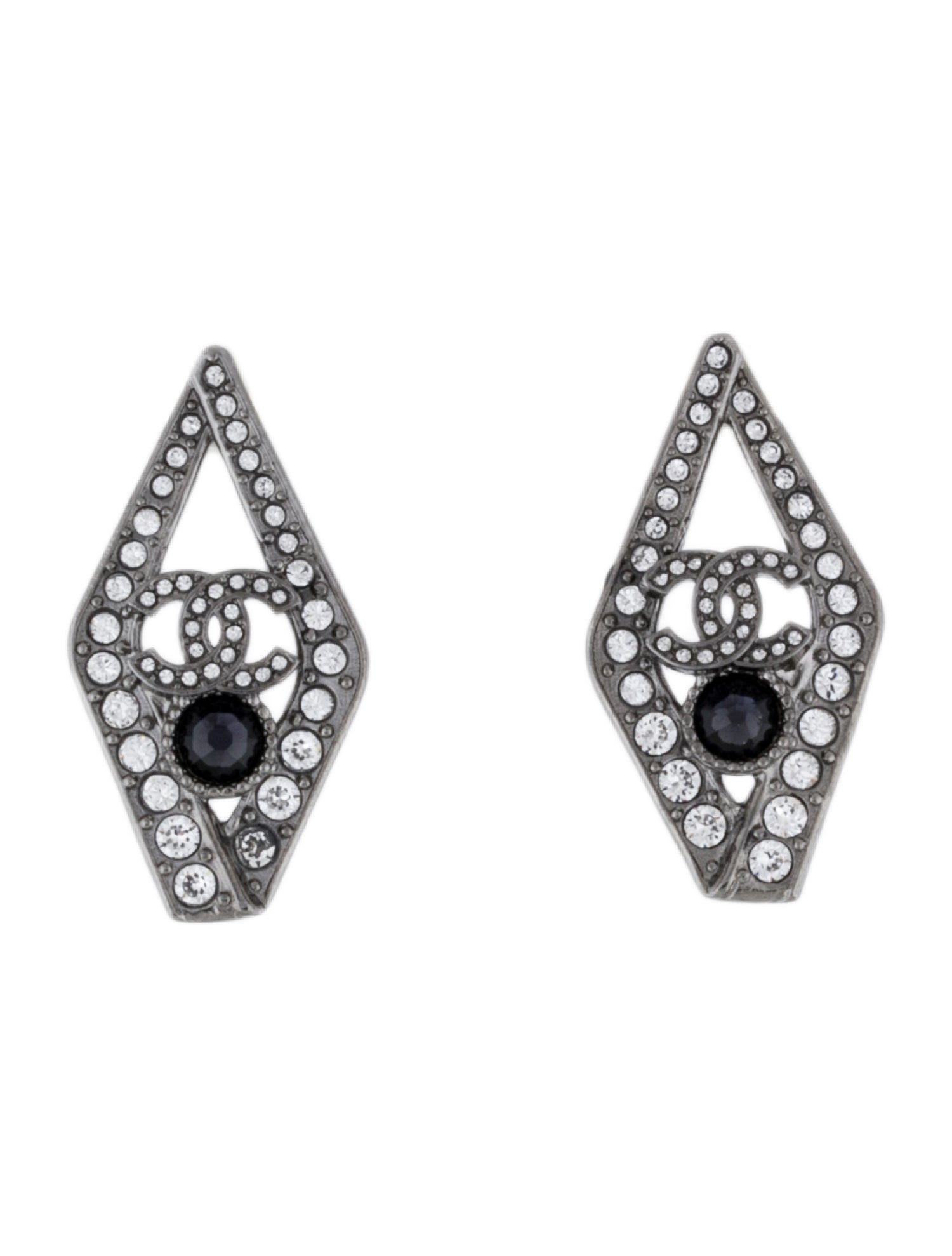 Chanel 2025 Strass CC Drop Earrings