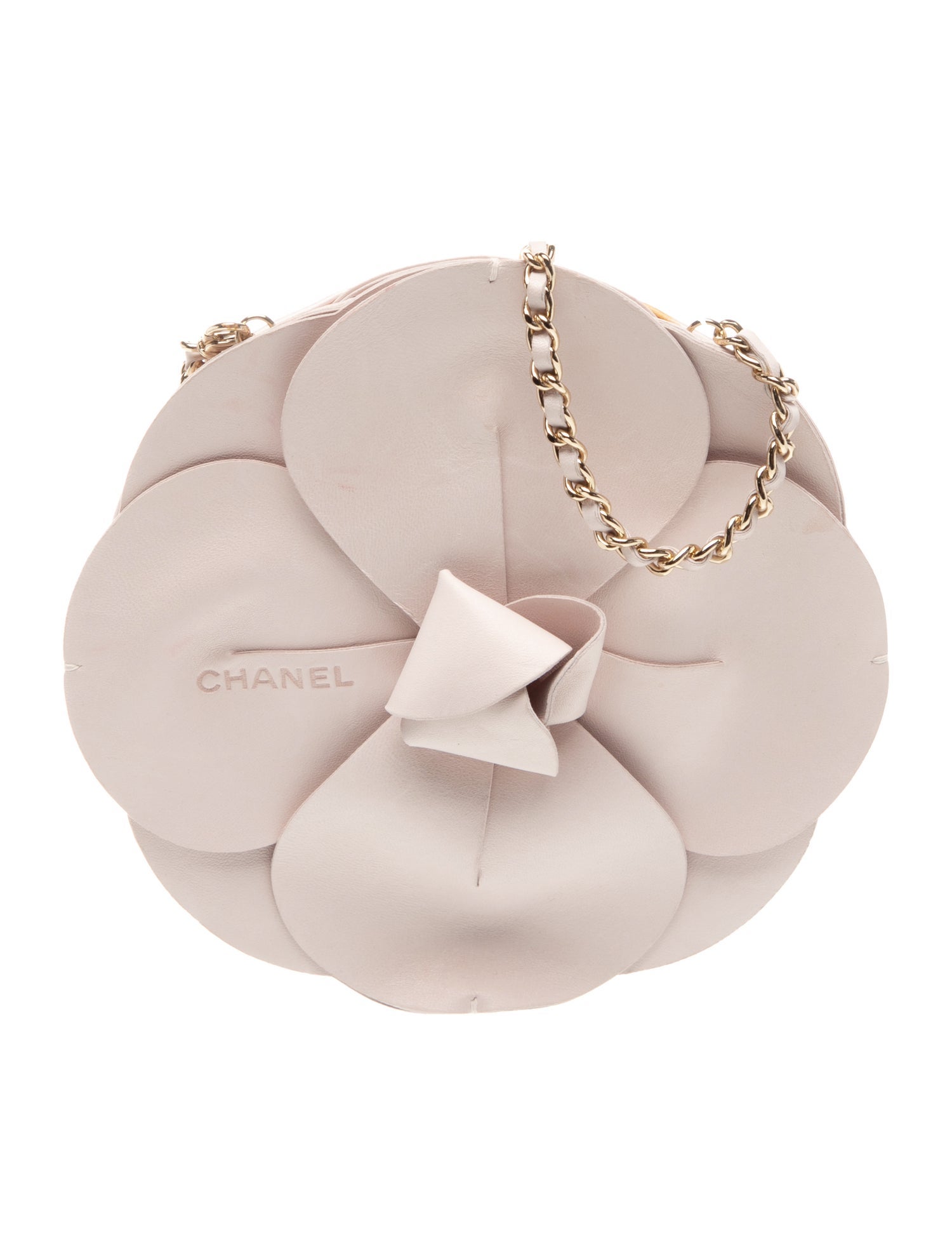 Chanel Leather Camellia Evening Bag