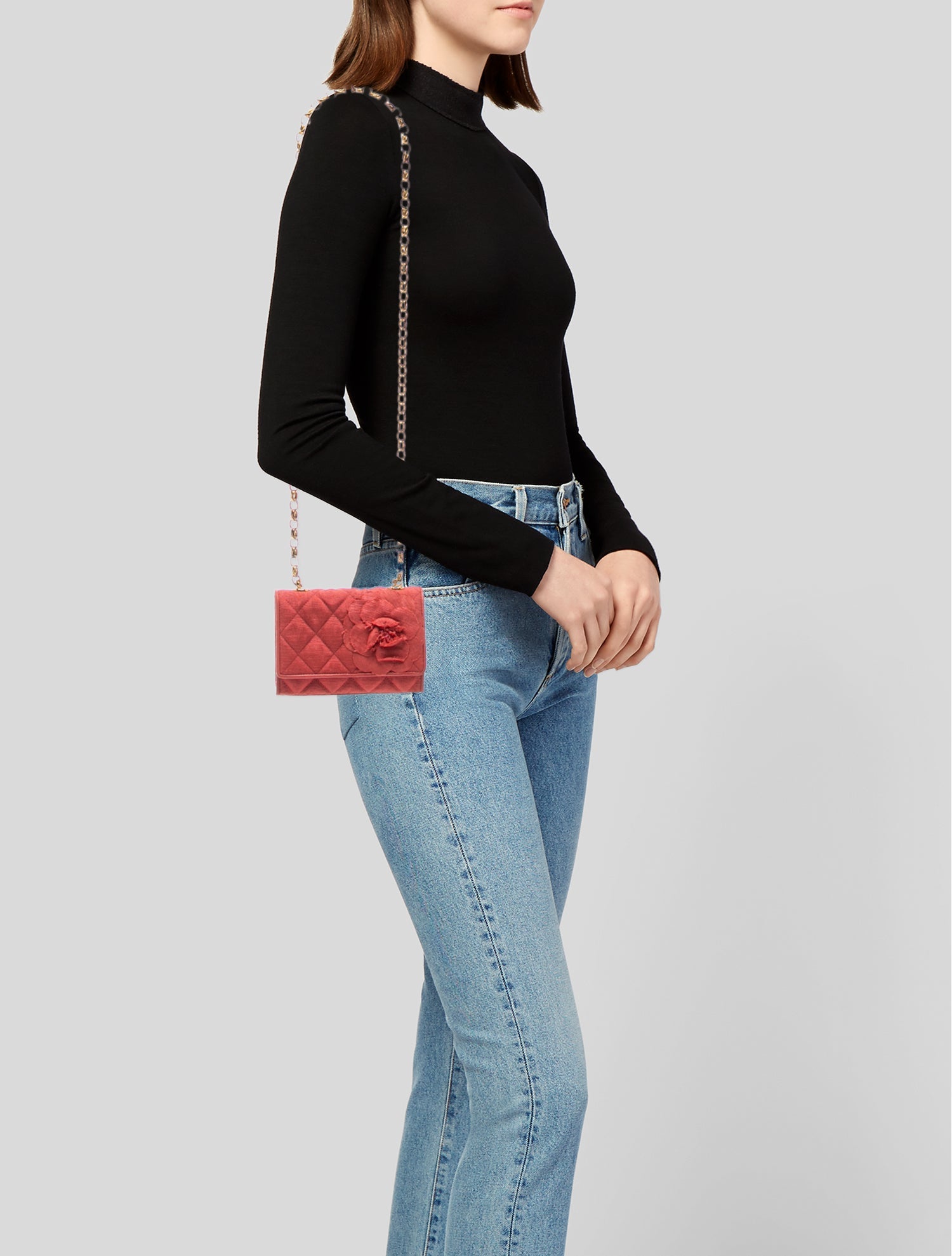 Chanel Satin Camellia Flap Bag