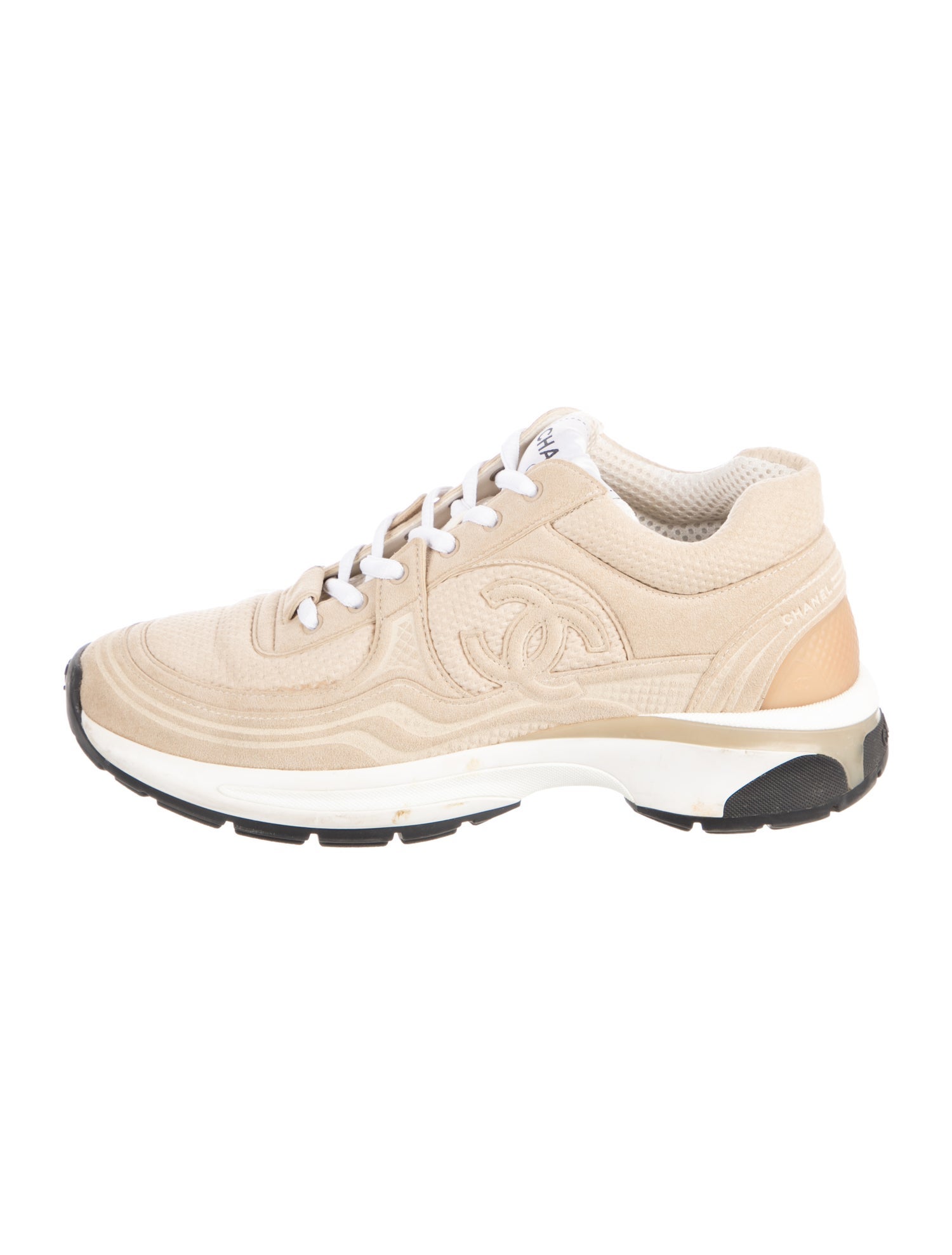 Chanel Interlocking CC Logo Suede Chunky Sneakers