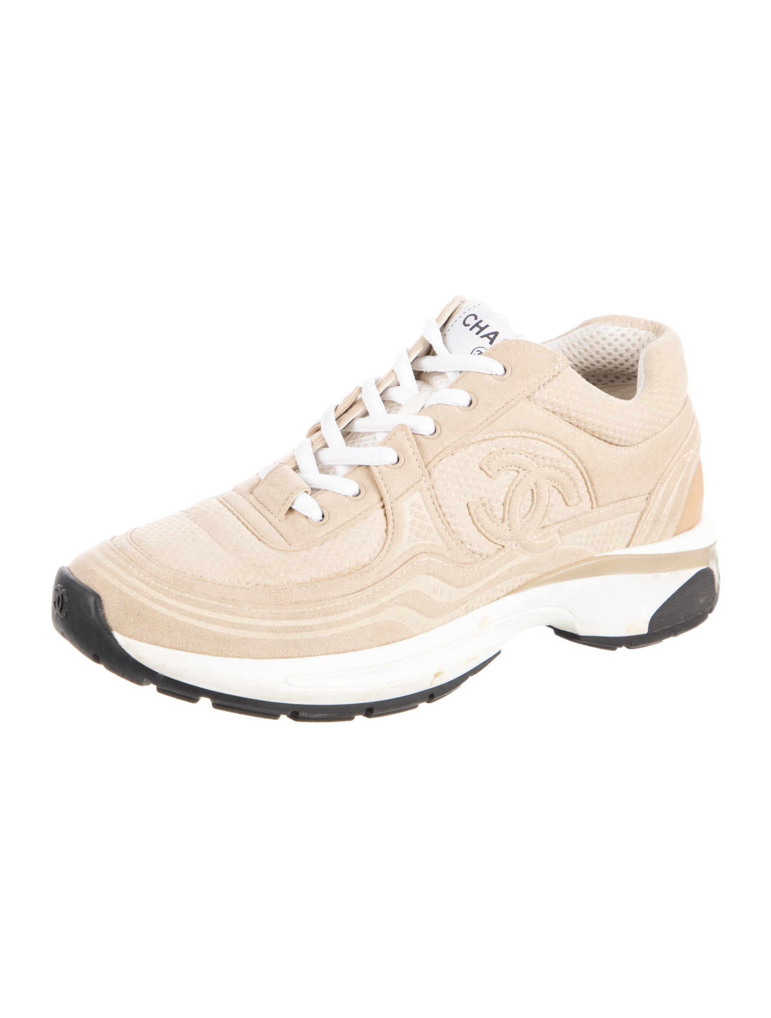 Chanel Interlocking CC Logo Suede Chunky Sneakers