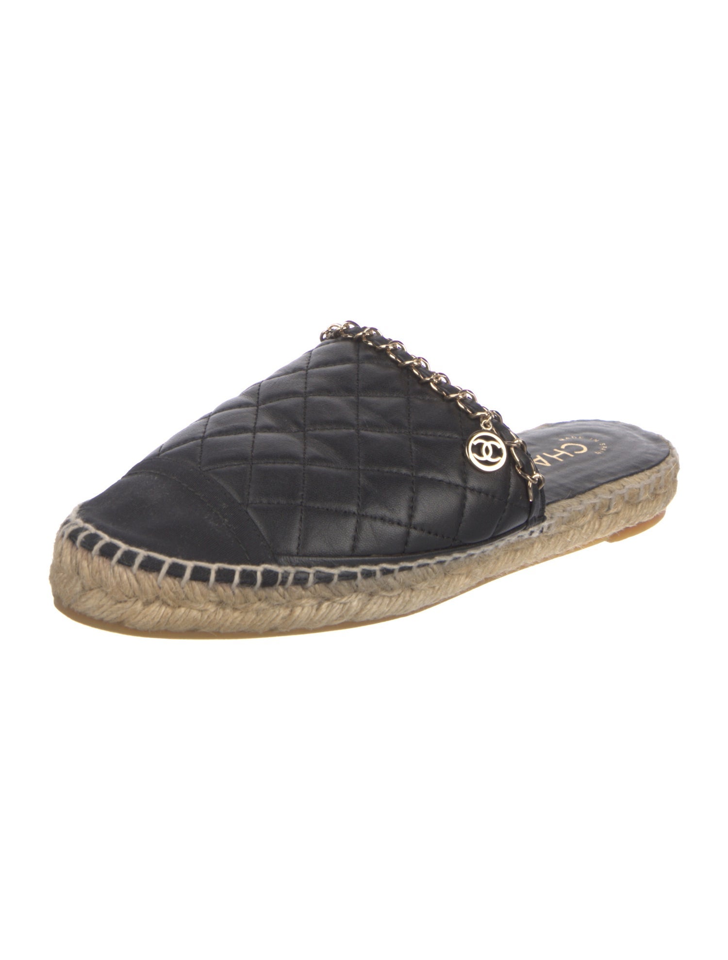 Chanel Leather Colorblock Pattern Espadrilles